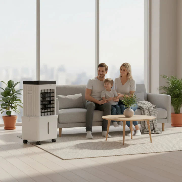 Enfriador de aire portátil 3 en 1 con control remoto y ruedas