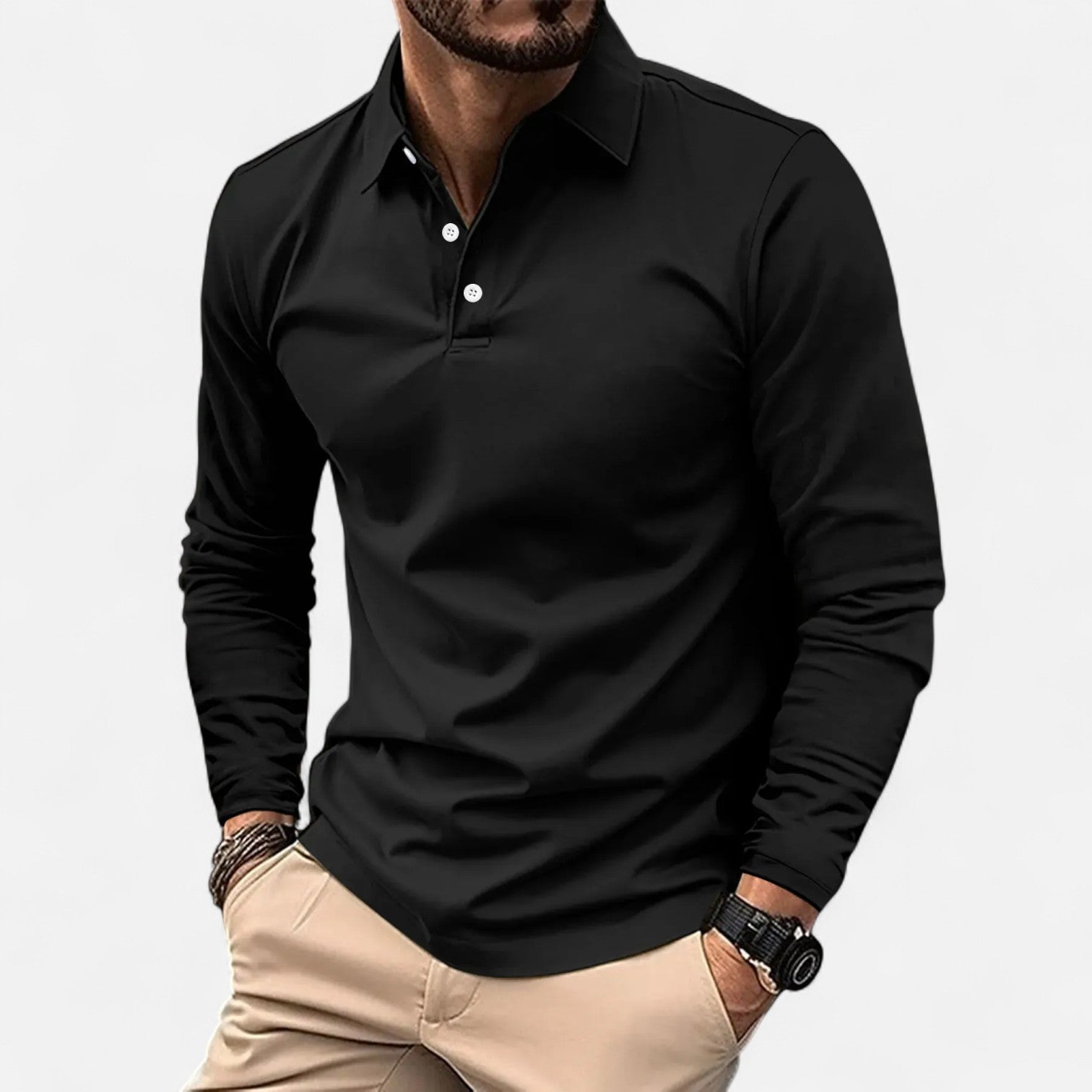 Ancienne Monde | Polo à Manches Longues pour Homme – Élégance Décontractée et Confort Raffiné au Quotidien