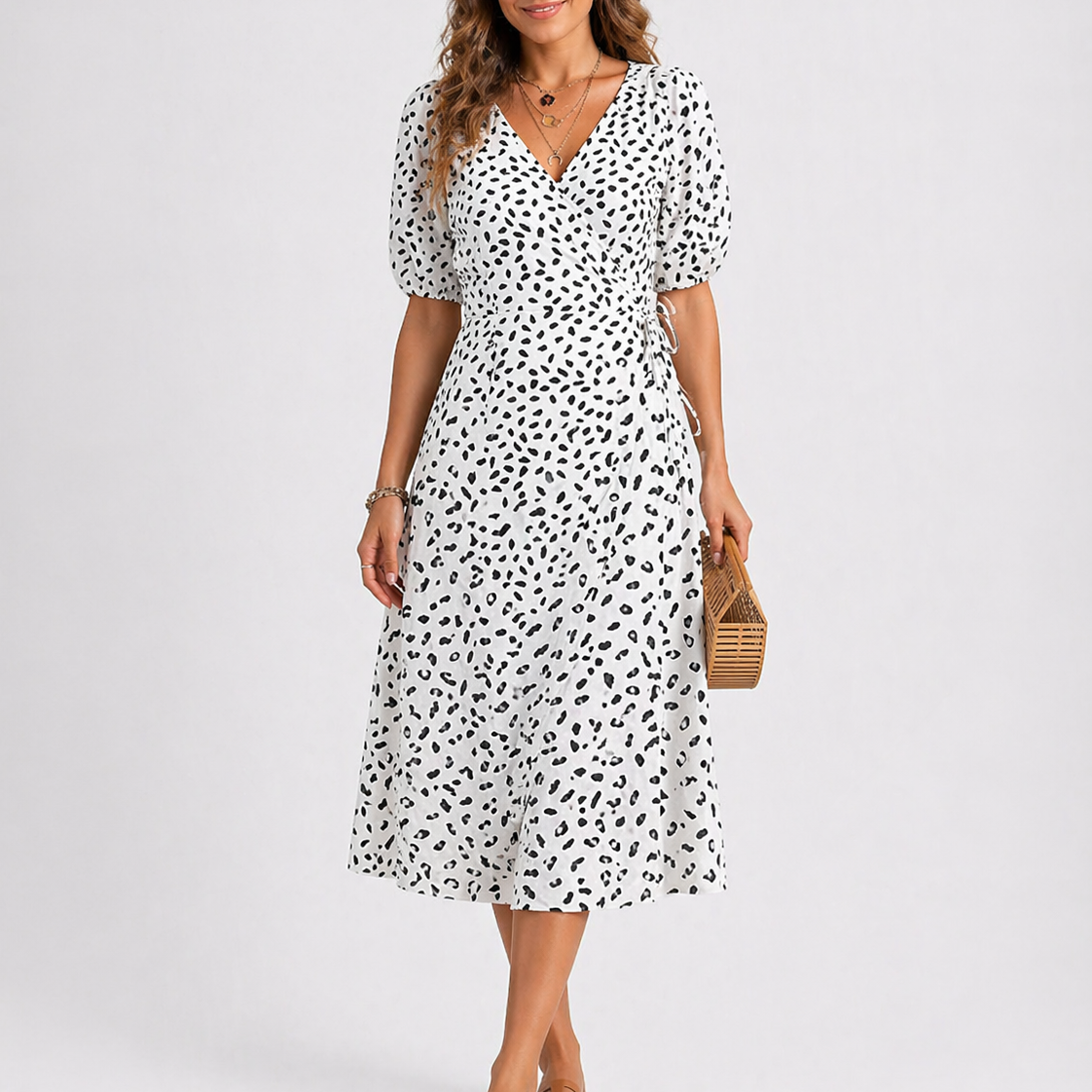 Robe Midi com Estampa Abstrata