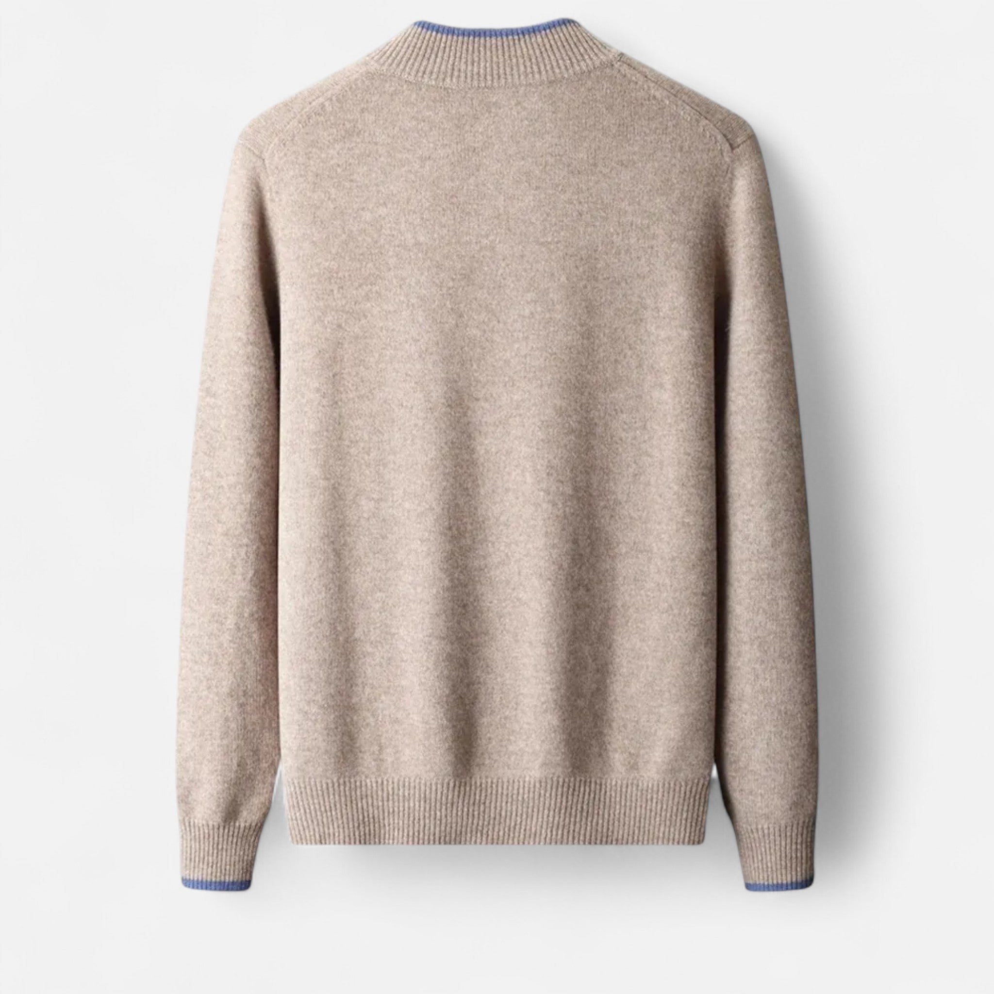 Ancienne Monde | Pull Homme Col Montant Laine Mérinos Zippé