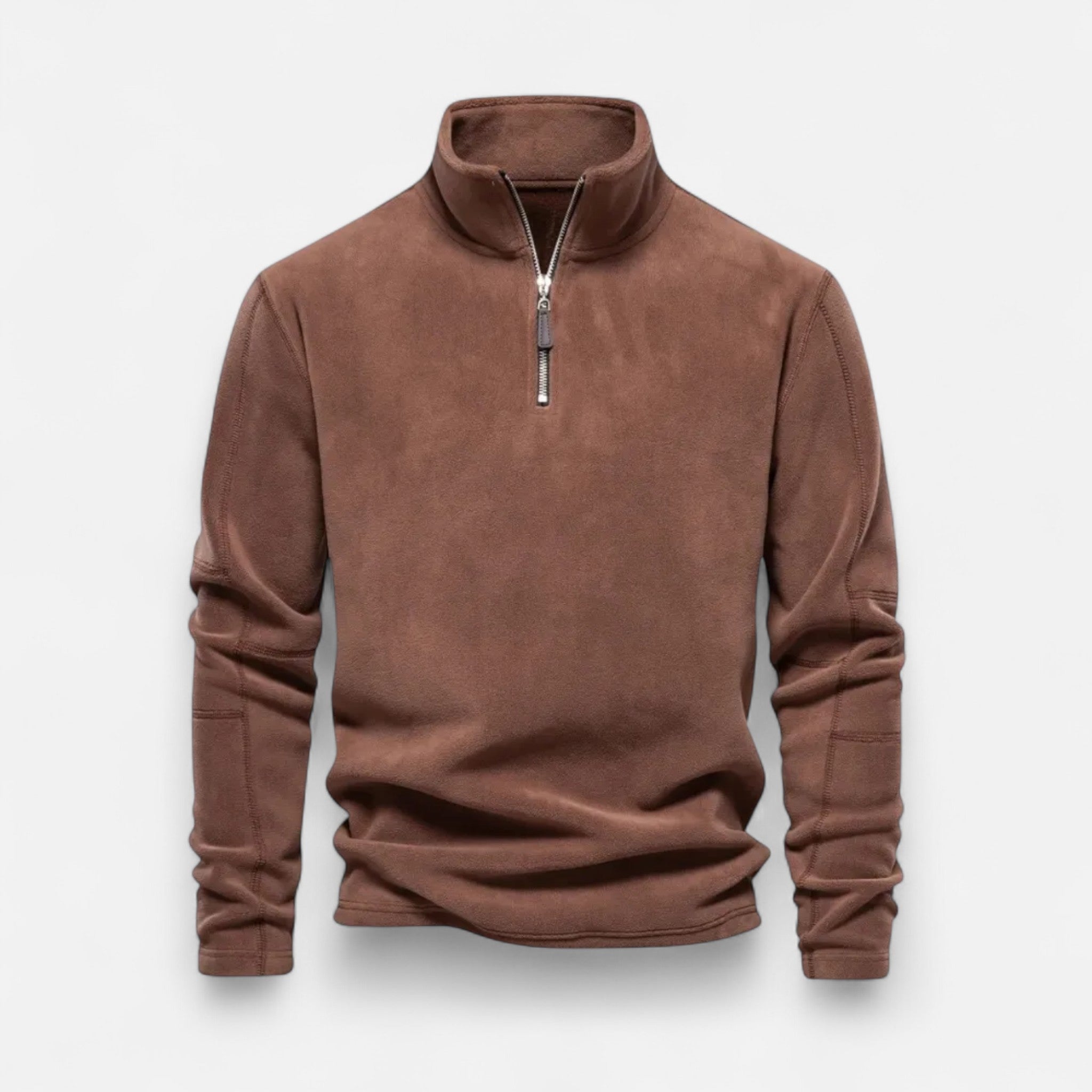 Ancienne Monde | Pull Polaire Homme Demi-Zip Col Haut Premium
