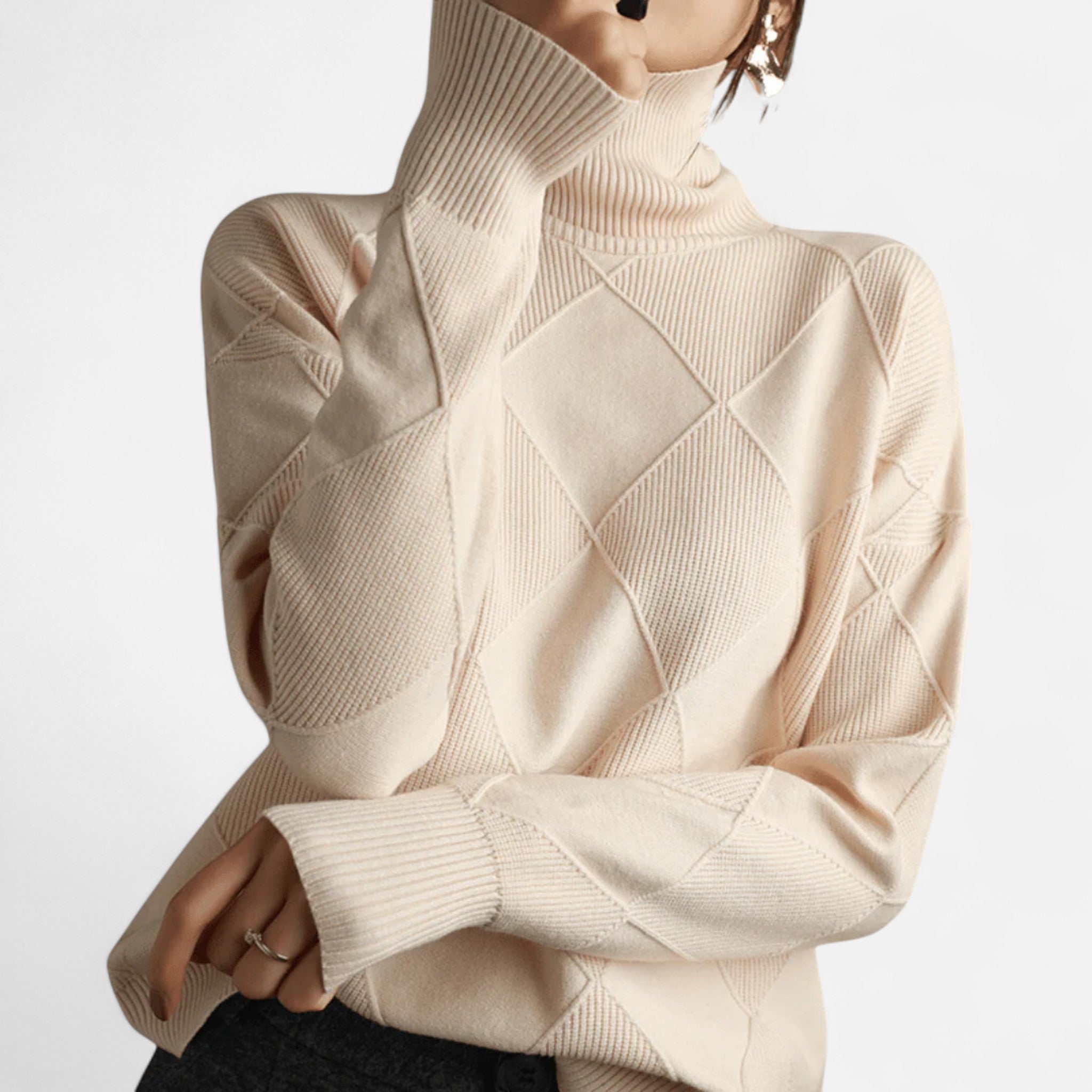Ancienne Monde | Pull Femme Col Roulé Doux en Maille Premium