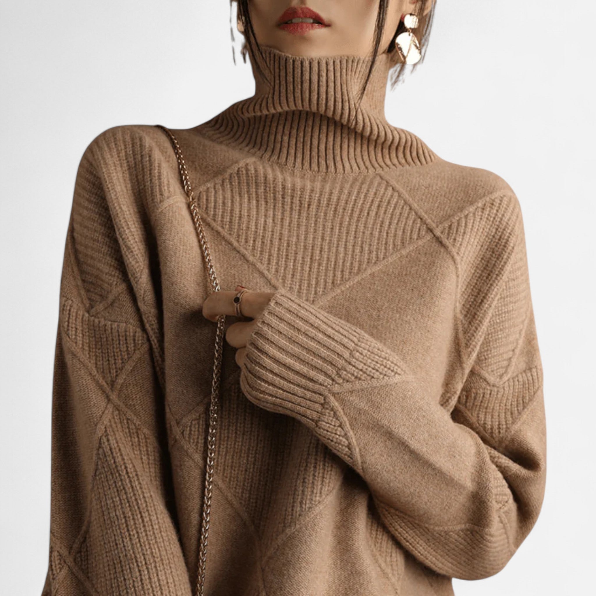 Ancienne Monde | Pull Femme Col Roulé Doux en Maille Premium