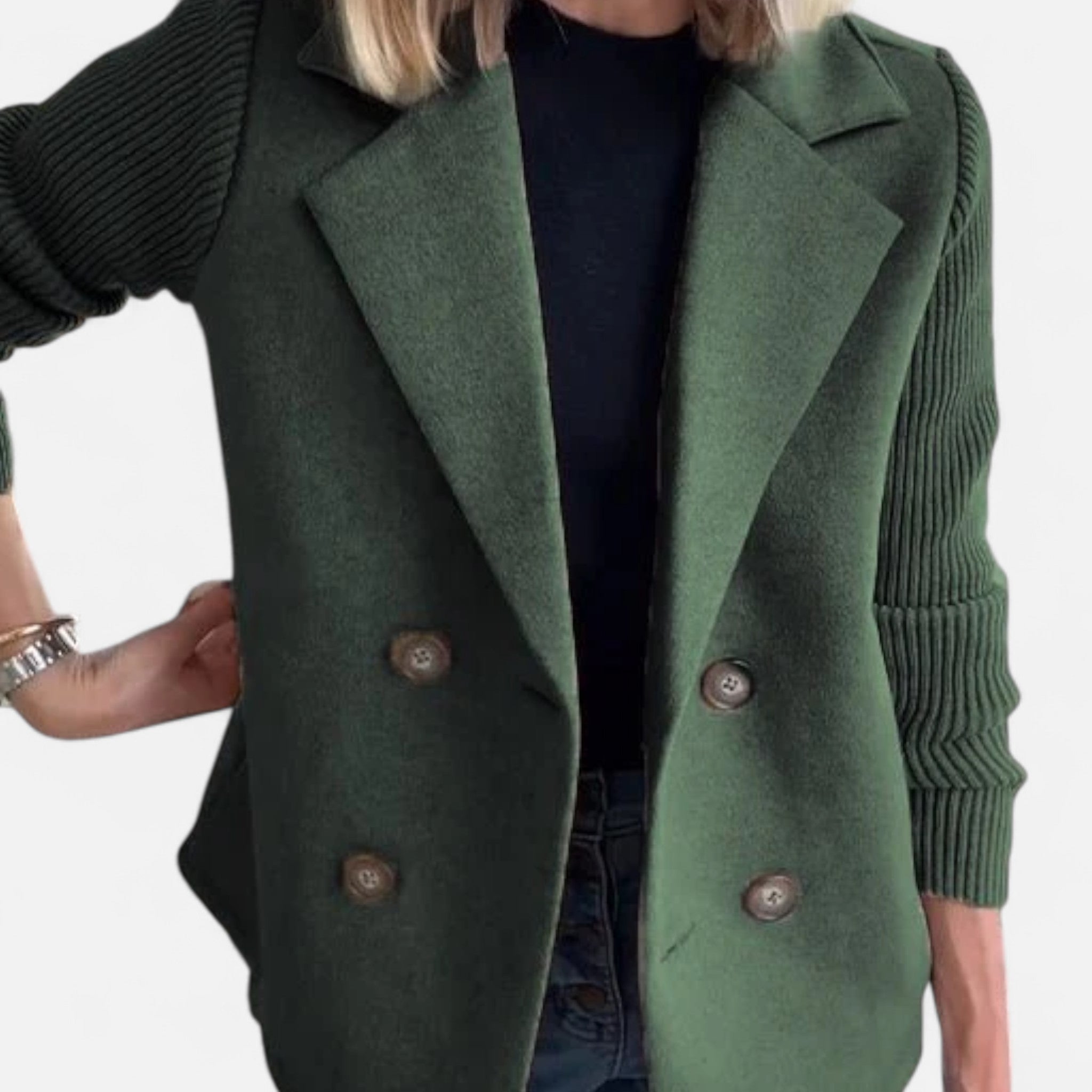 Ancienne Monde | Blazer Femme Élégant Manches en Maille