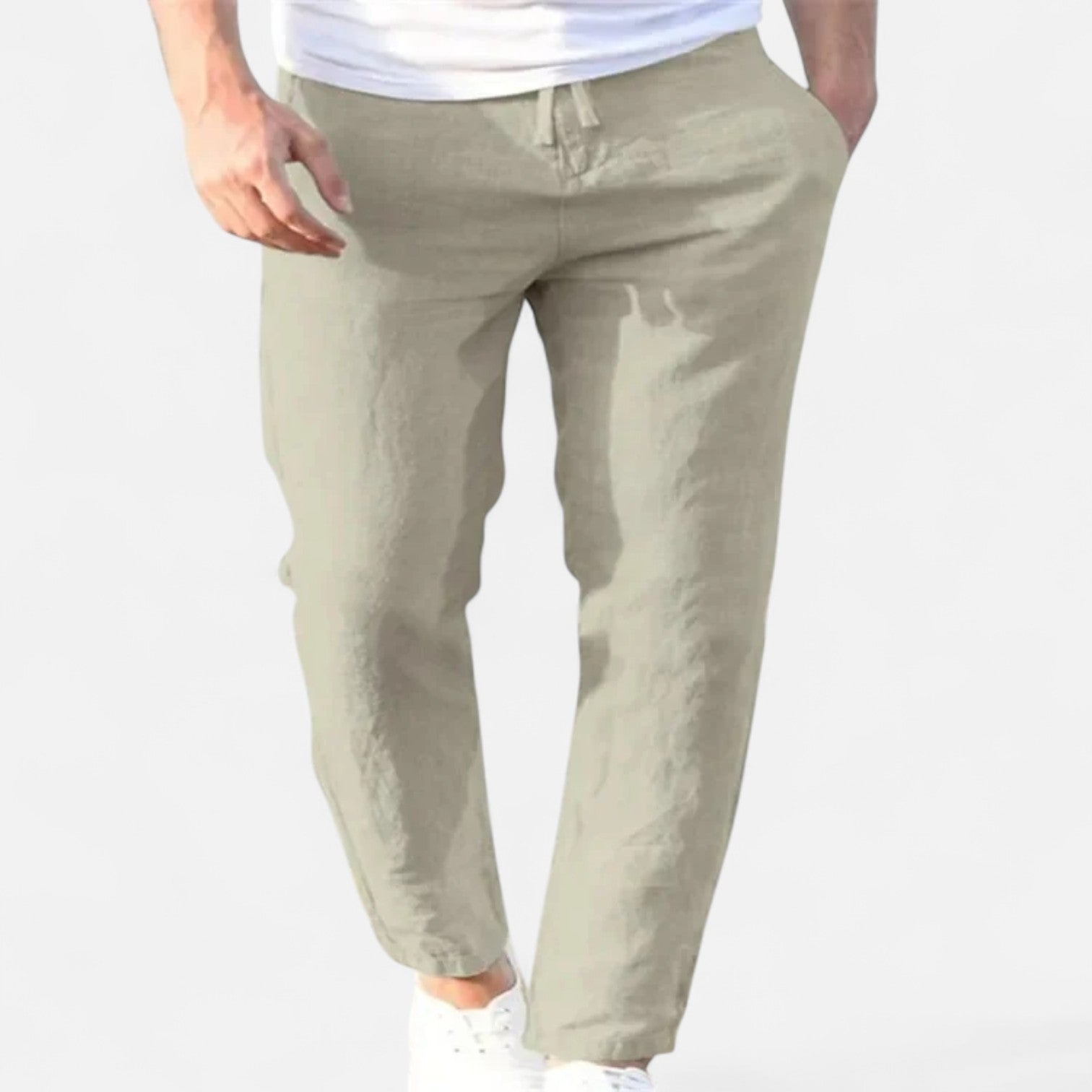 Ancienne Monde | Pantalon en Lin à Cordon pour Homme – Confort Respirant pour l’Été
