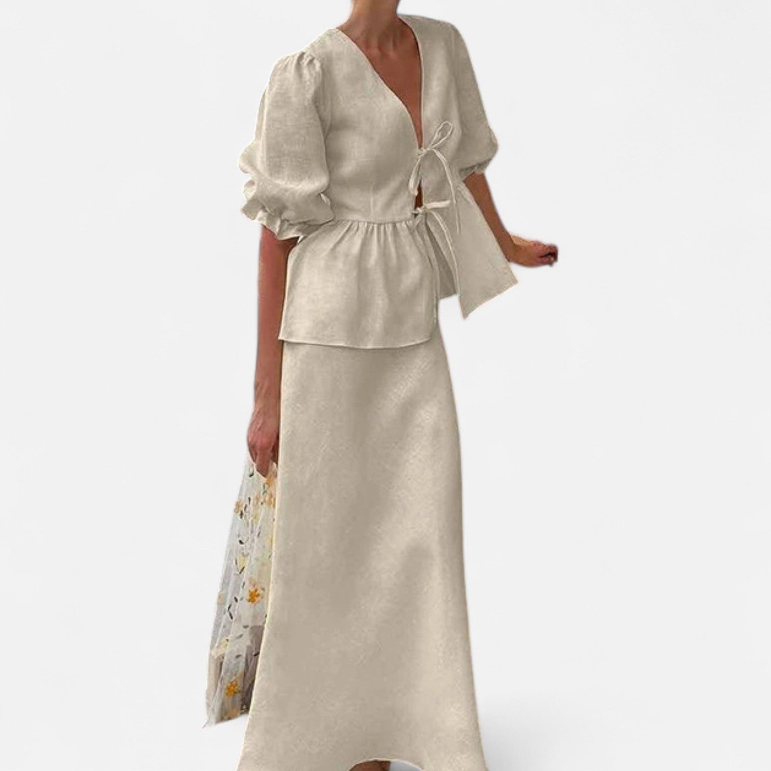 Ancienne Monde | Tailleur Jupe à Nœud pour Femme
