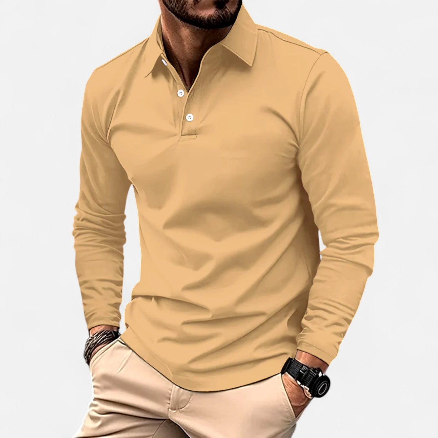 Ancienne Monde | Polo à Manches Longues pour Homme – Élégance Décontractée et Confort Raffiné au Quotidien
