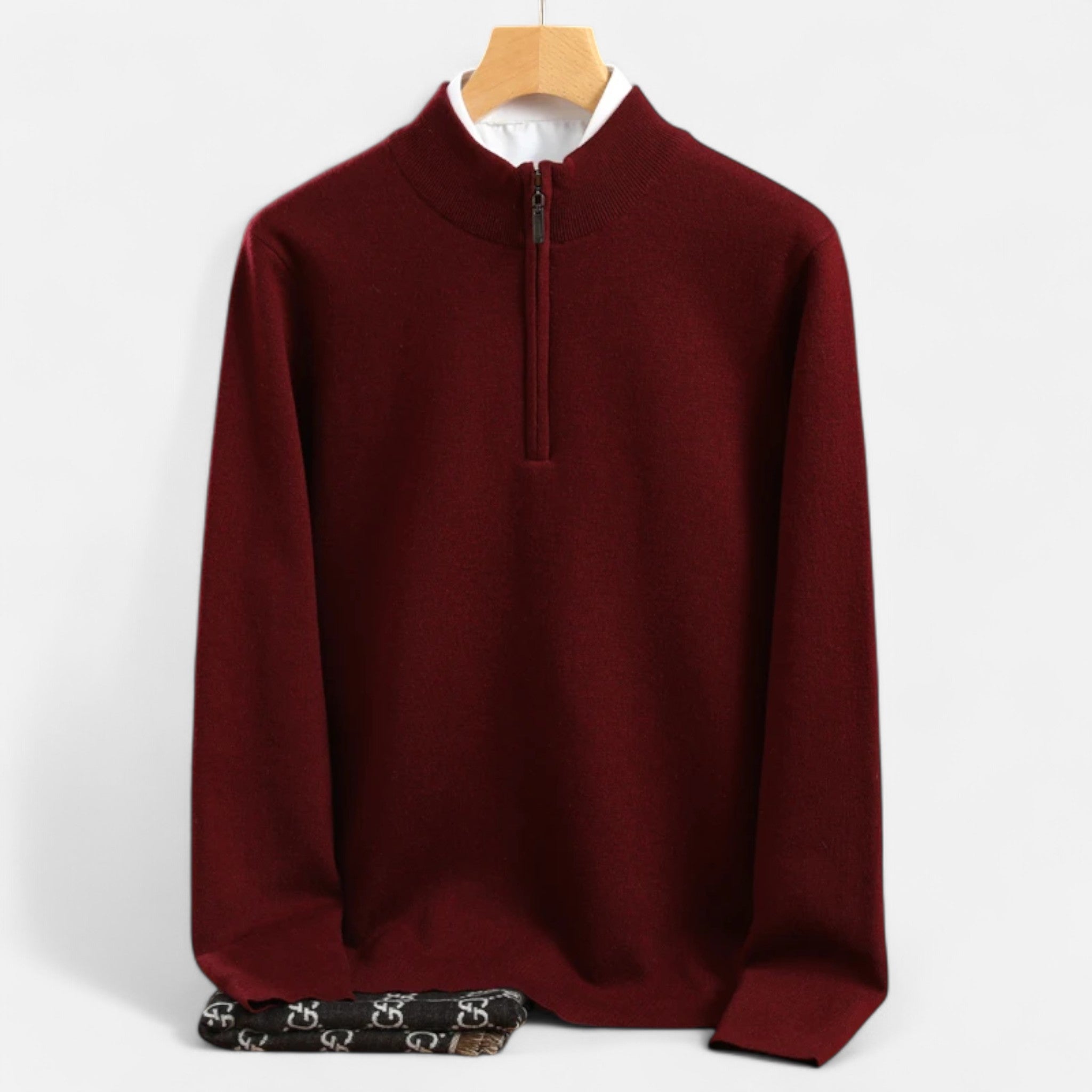 Ancienne Monde | Pull Homme Demi-Zip Laine Mérinos Premium