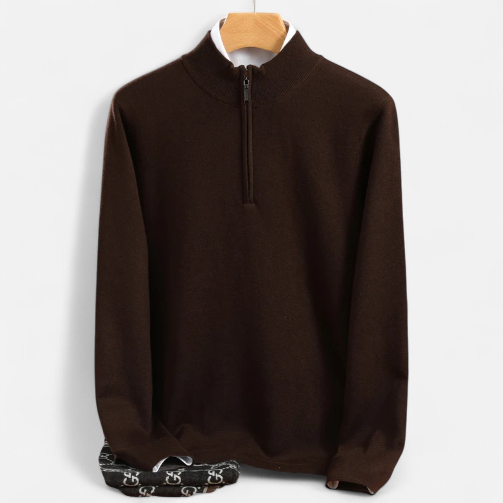 Ancienne Monde | Pull Homme Demi-Zip Laine Mérinos Premium
