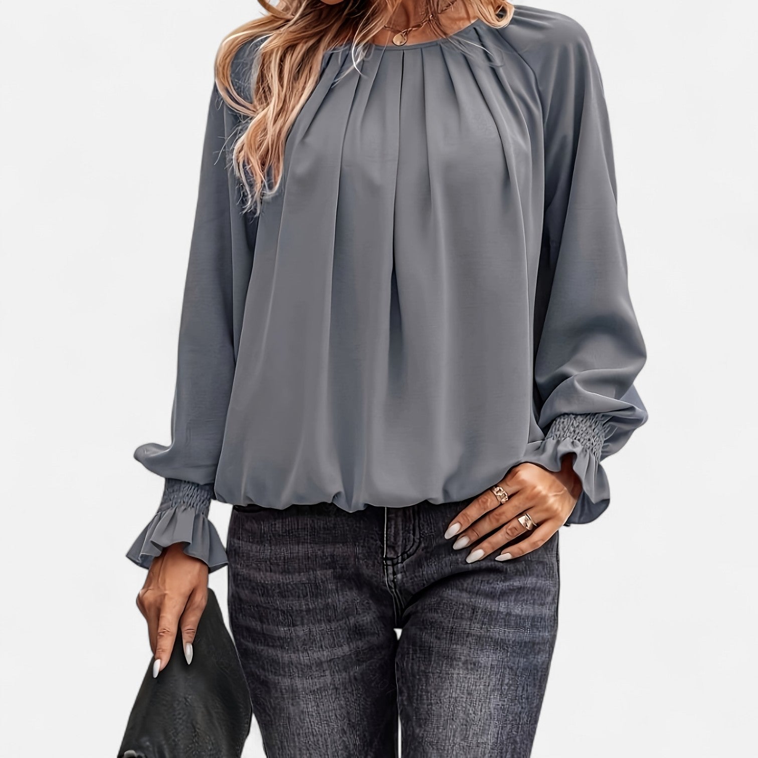 Ancienne Monde | Blouse Vintage Plissée pour Femme