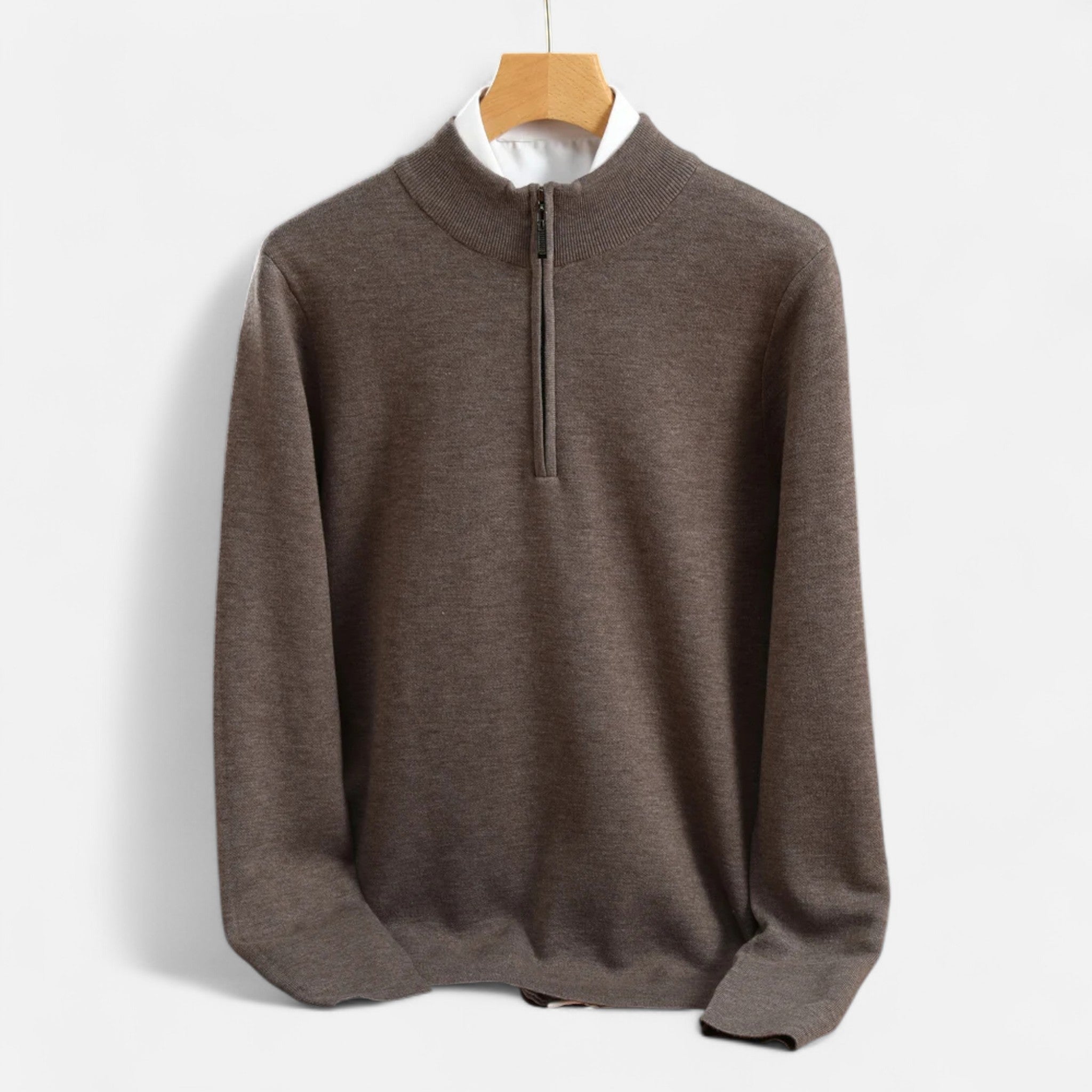 Ancienne Monde | Pull Homme Demi-Zip Laine Mérinos Premium