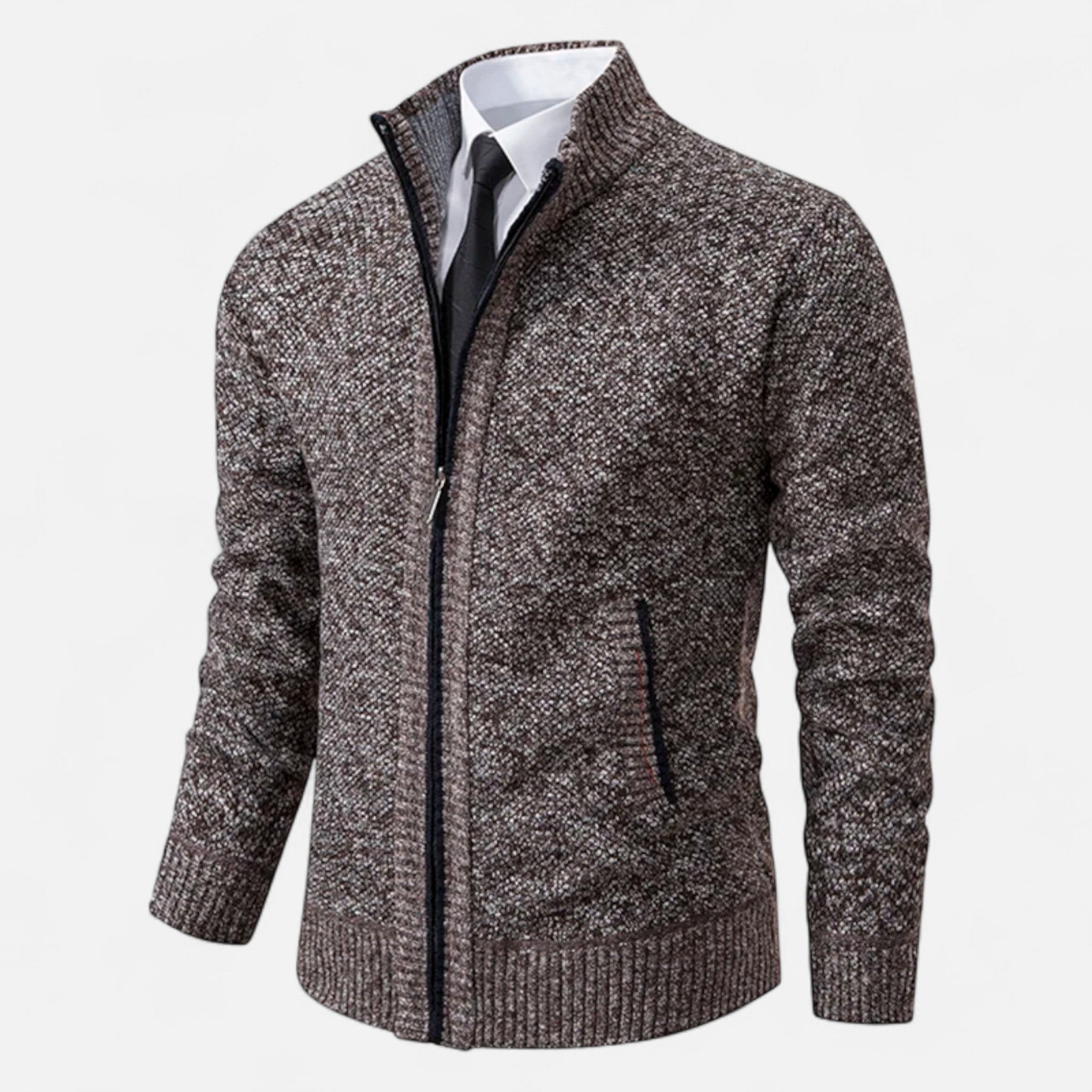 Ancienne Monde | Casaco Polar Masculino com Fecho e Gola Alta