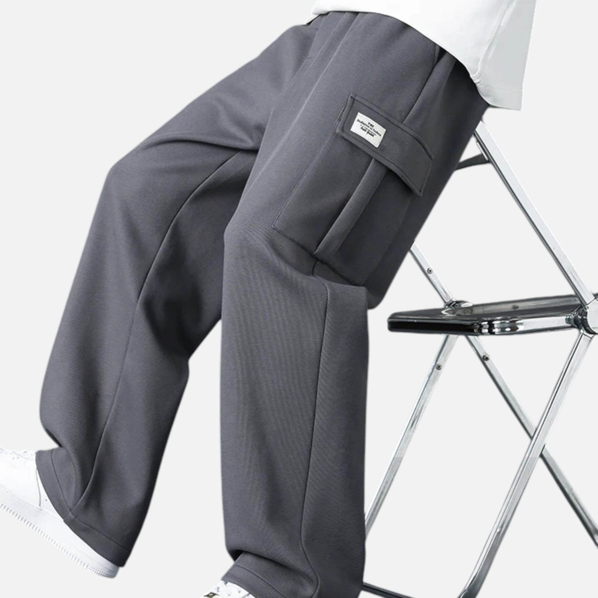 Ancienne Monde | Calças Jogger Cargo Homem – Corte Largo Streetwear Descontraído