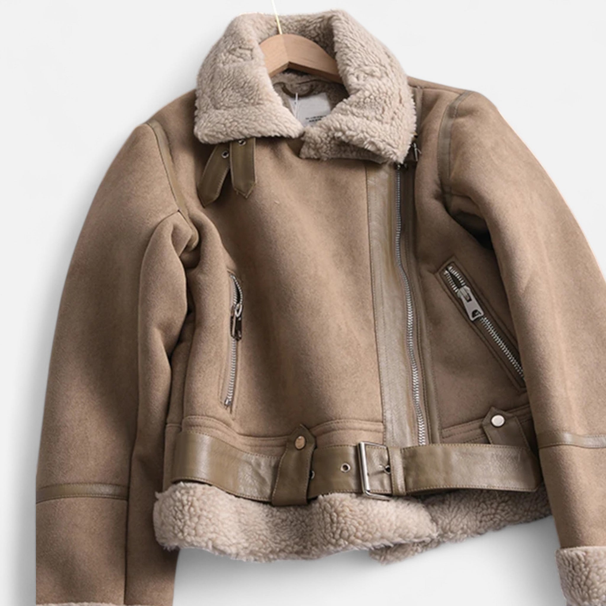 Ancienne Monde | Veste Femme Suédine Doublée Mouton Chic