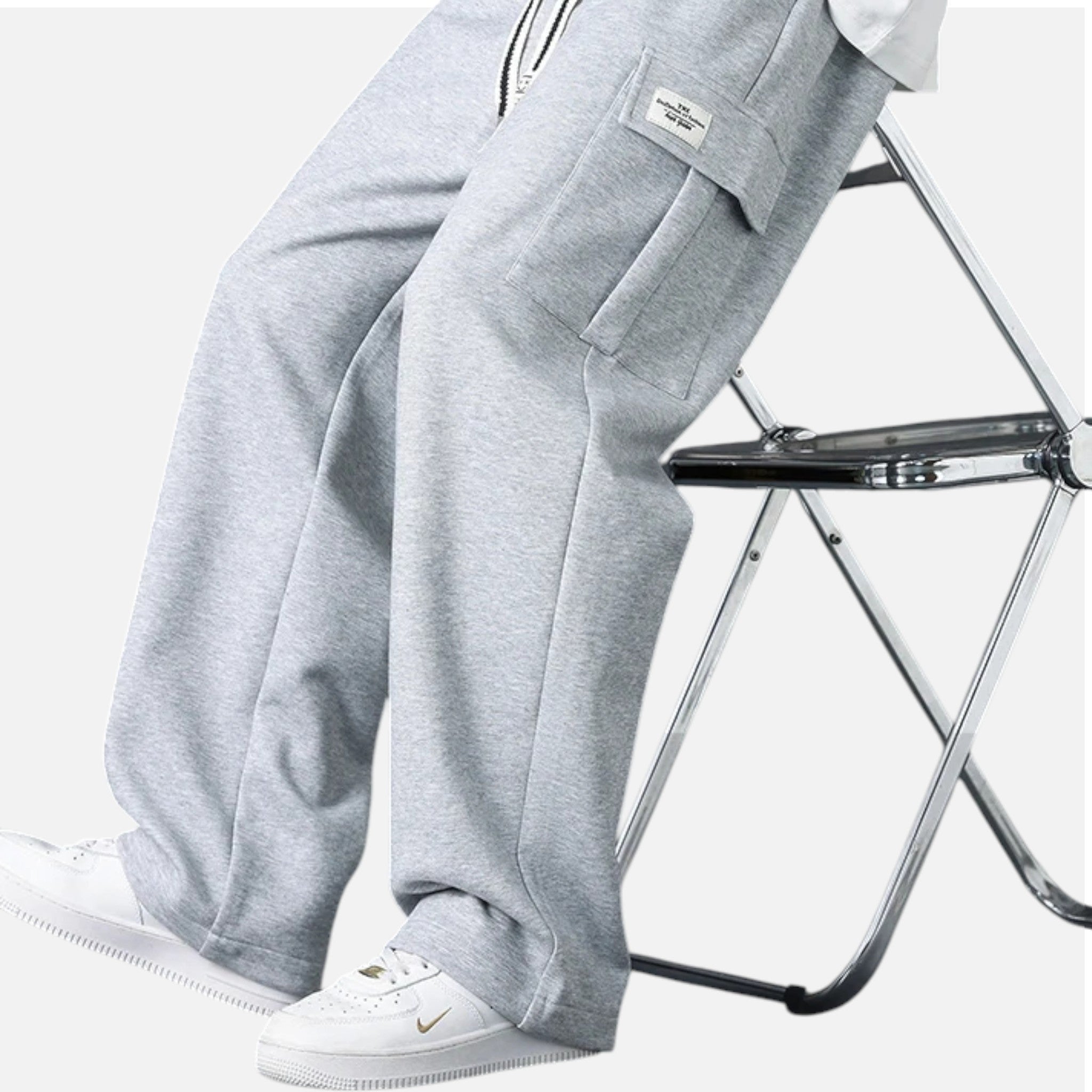 Ancienne Monde | Calças Jogger Cargo Homem – Corte Largo Streetwear Descontraído