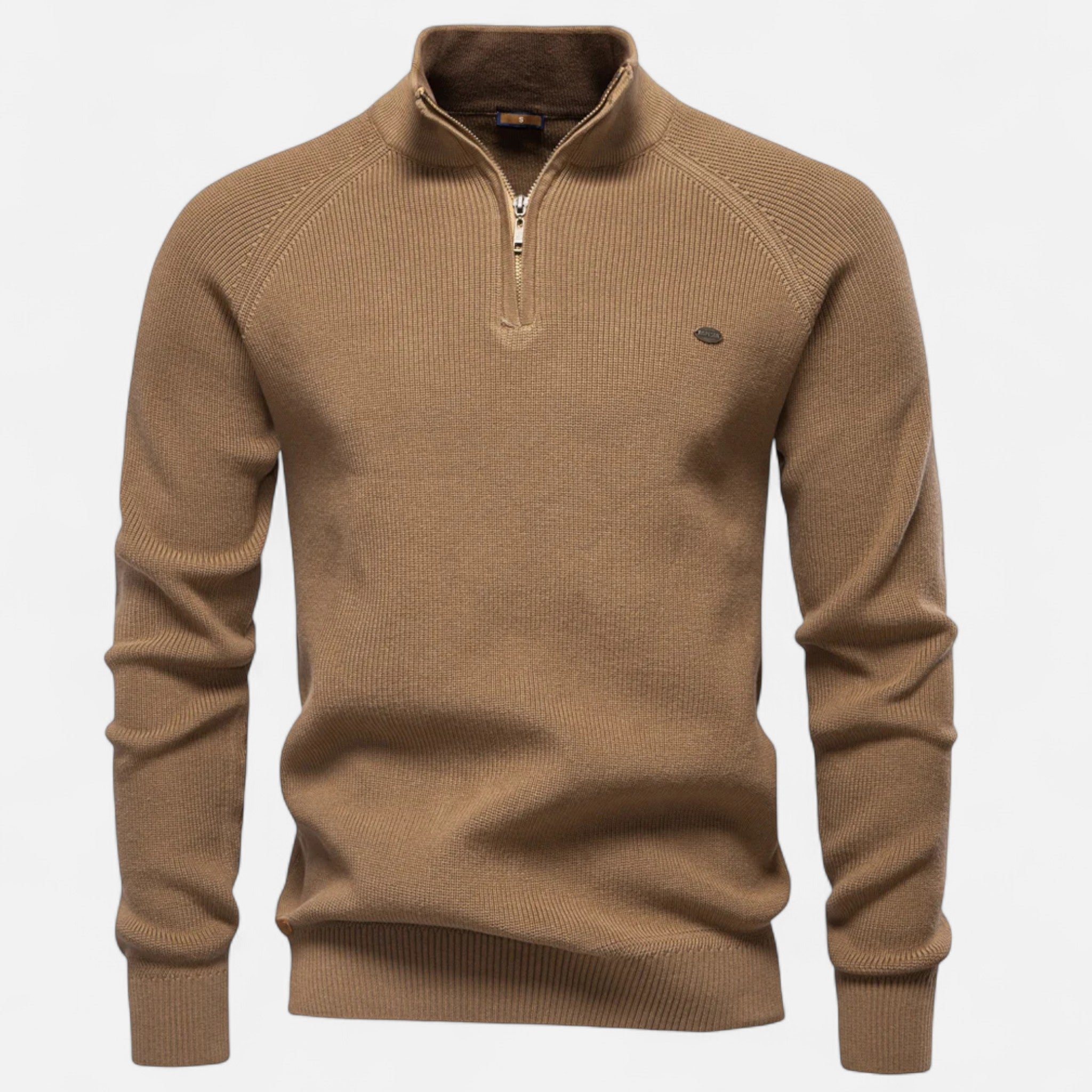 Ancienne Monde | Pull Zippé en Coton à Col Montant