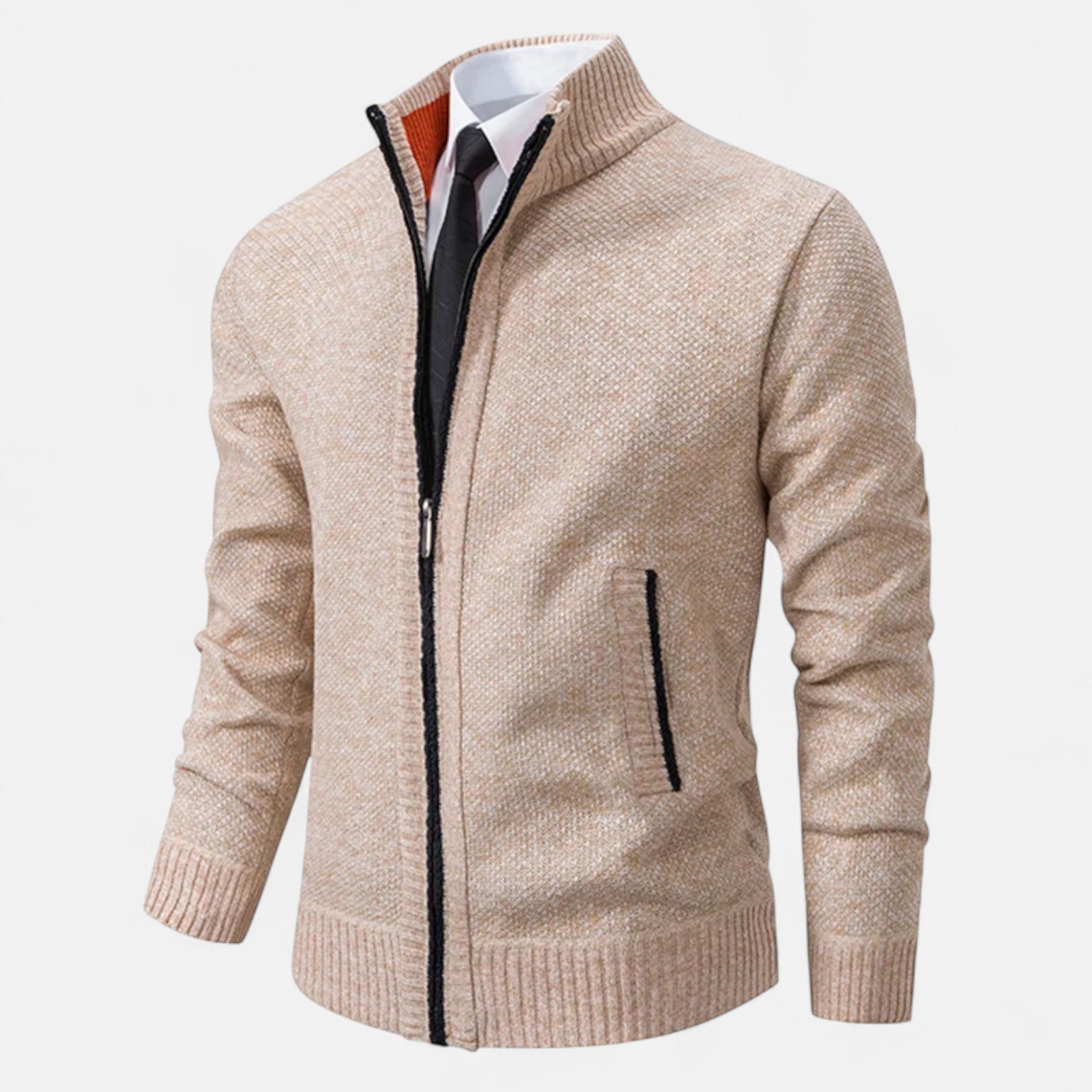 Ancienne Monde | Casaco Polar Masculino com Fecho e Gola Alta