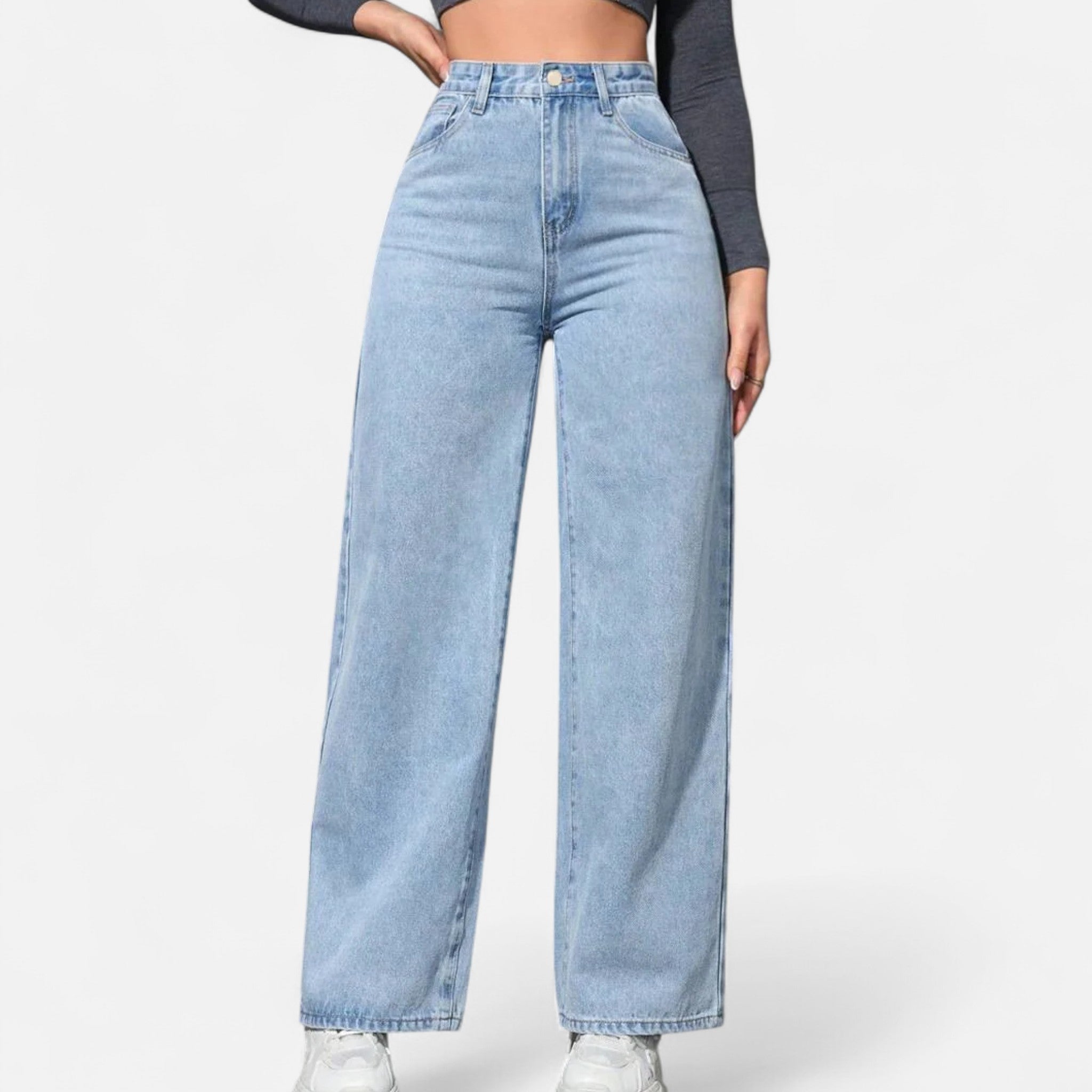 Antigo Mundo | Jean Mulher Largo Casual Elegante