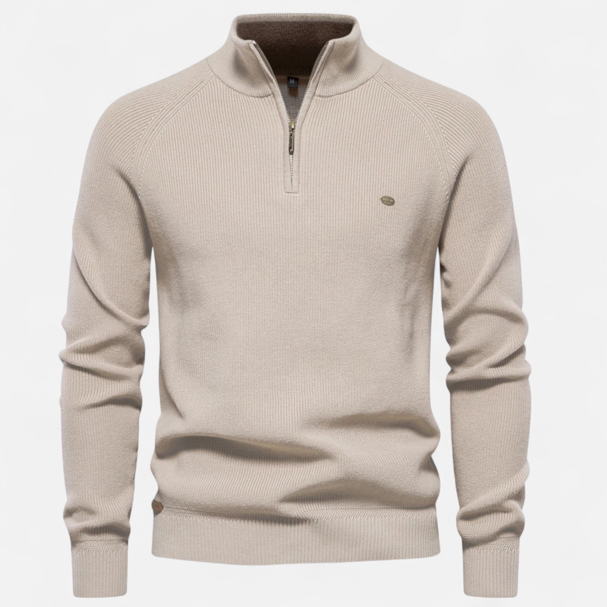 Ancienne Monde | Pull Zippé en Coton à Col Montant