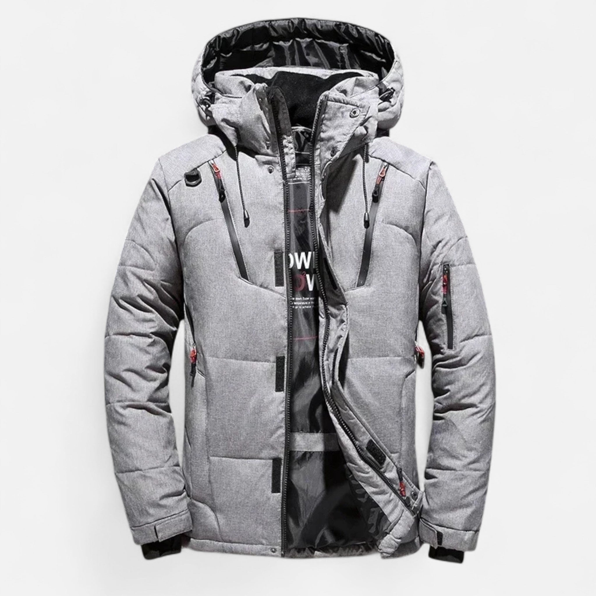 Ancienne Monde | Casaco de penas masculino de inverno com capuz elegante