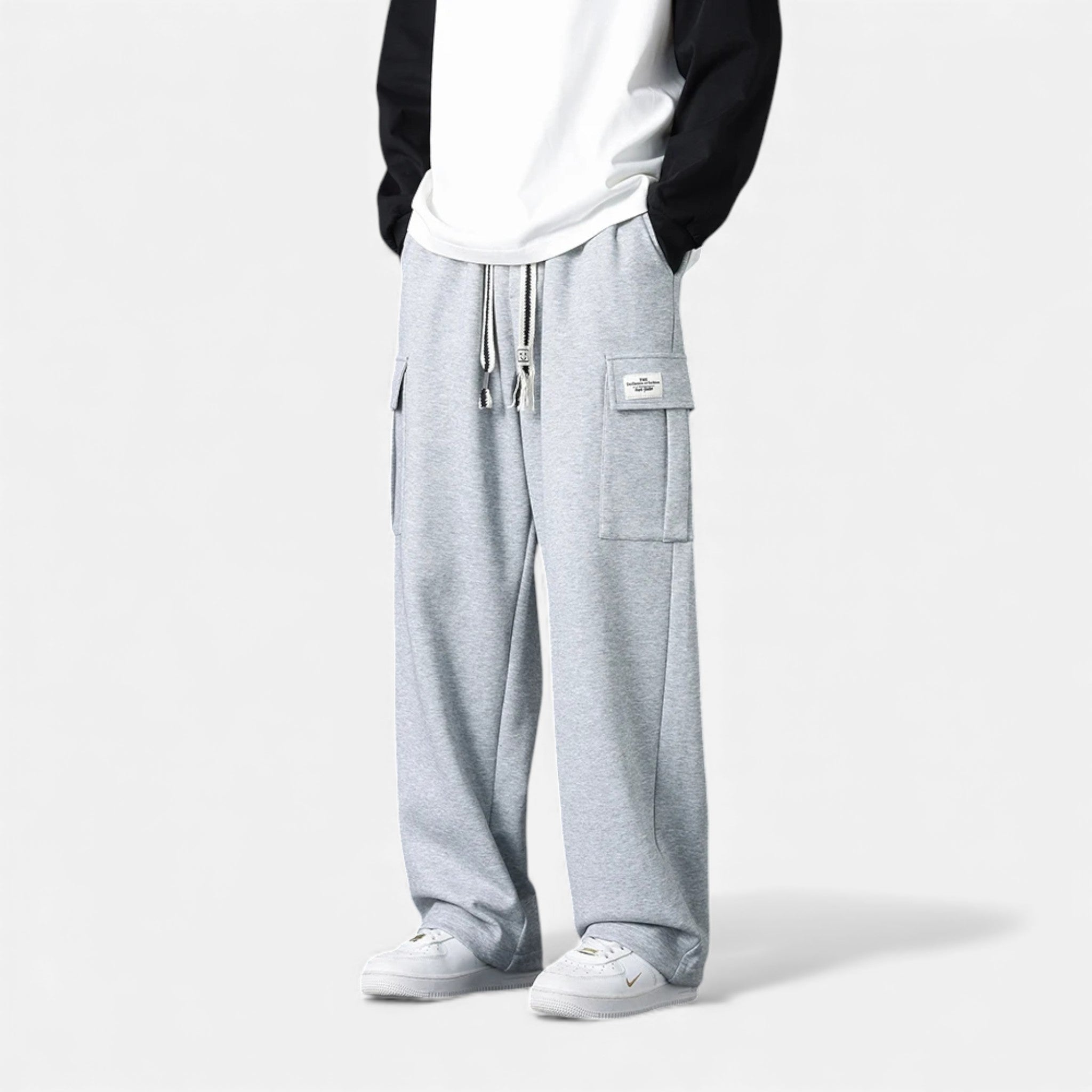 Ancienne Monde | Calças Jogger Cargo Homem – Corte Largo Streetwear Descontraído