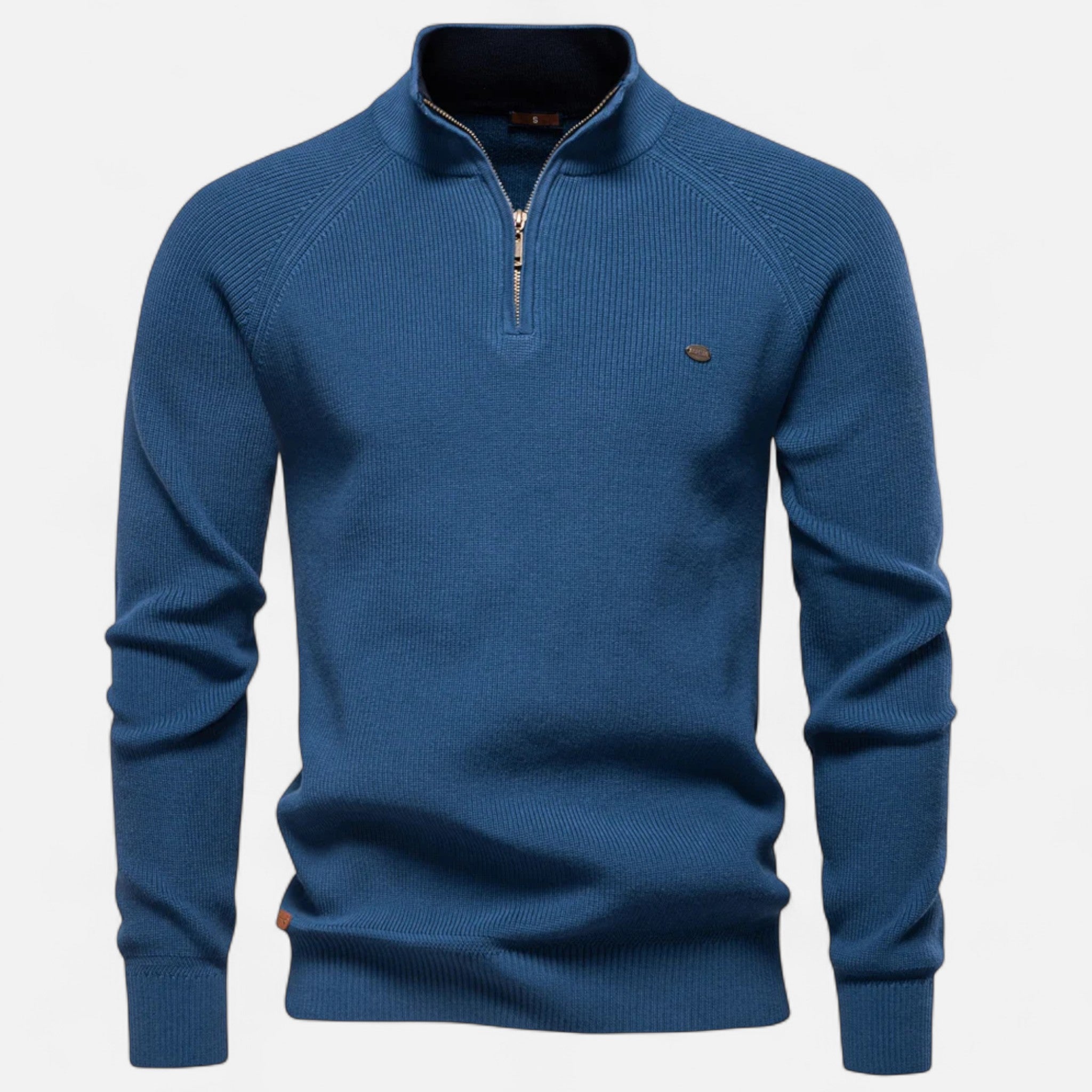 Ancienne Monde | Pull Zippé en Coton à Col Montant