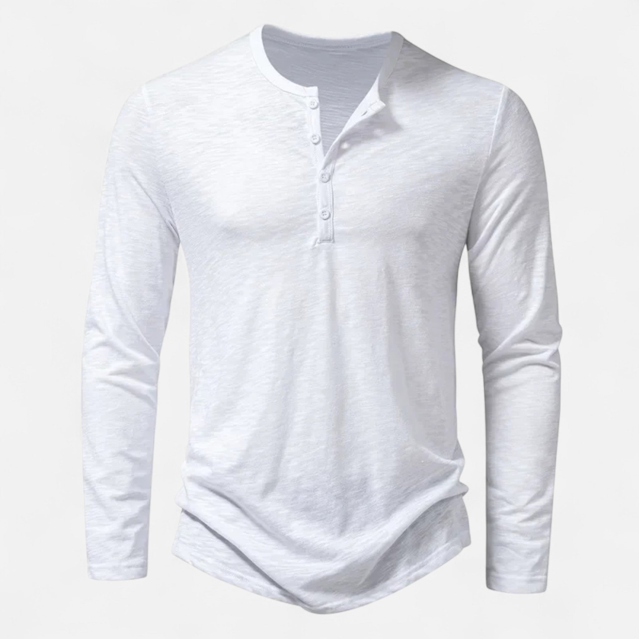 Ancienne Monde | Henley Homem Mangas Compridas Algodão Slim Fit