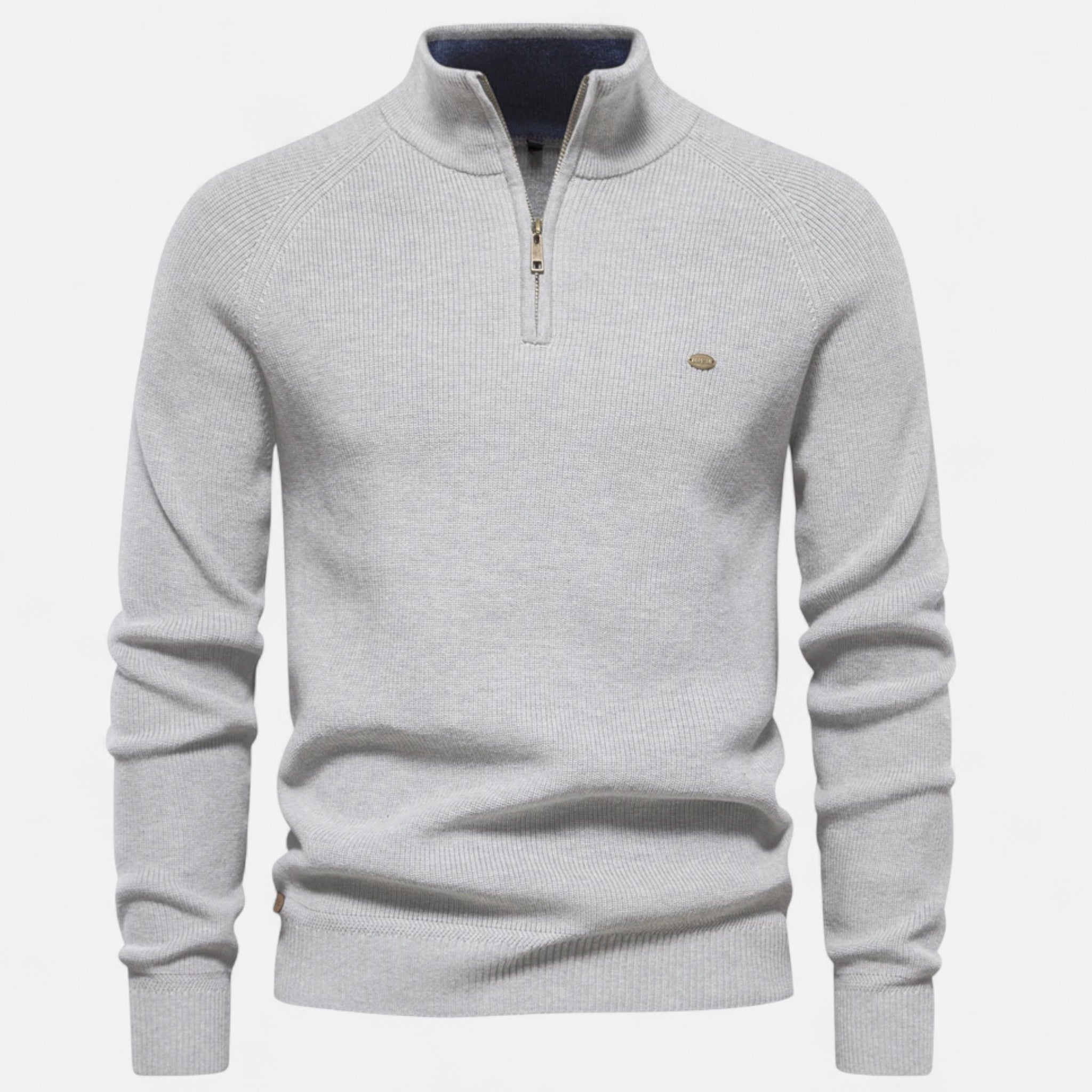 Ancienne Monde | Pull Zippé en Coton à Col Montant