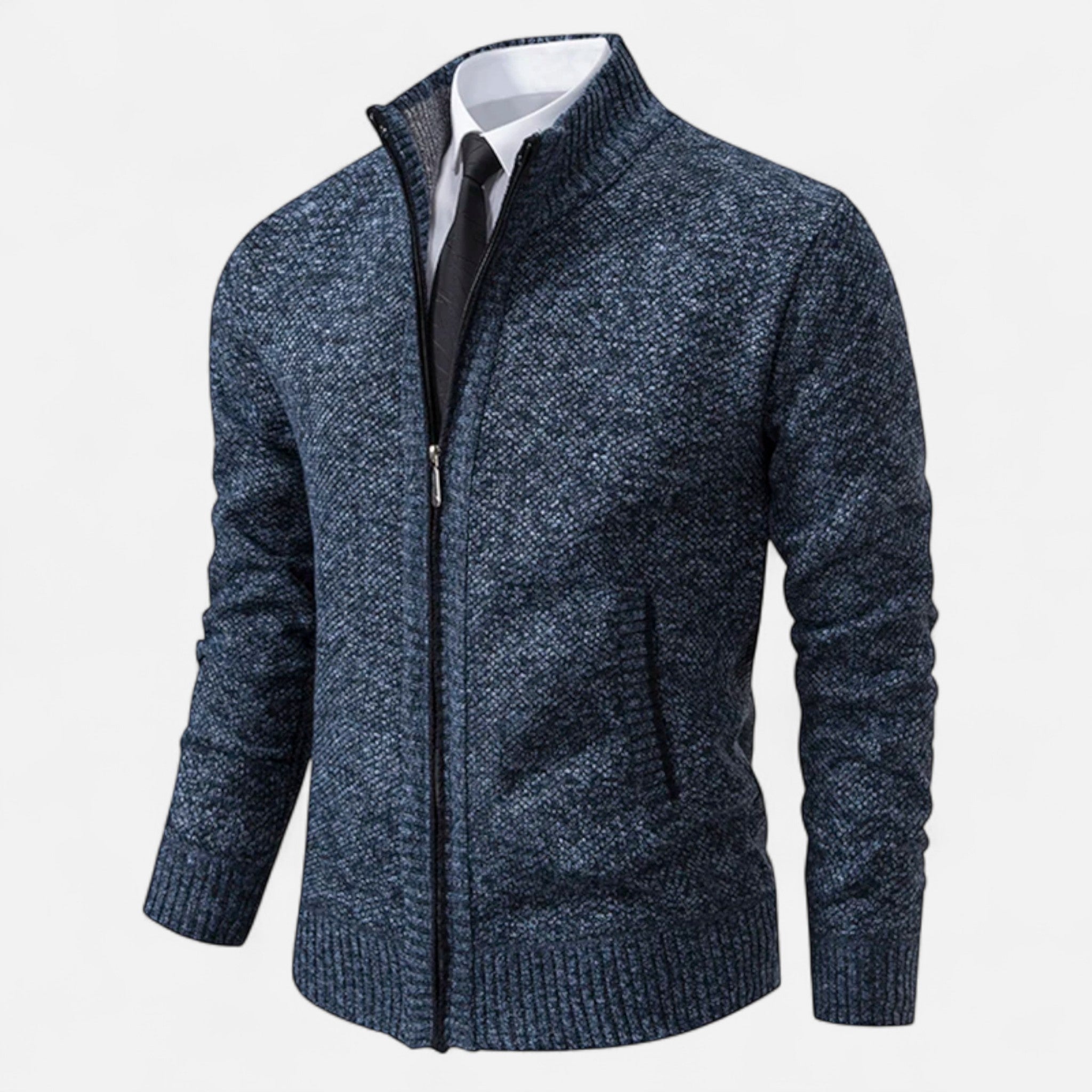 Ancienne Monde | Casaco Polar Masculino com Fecho e Gola Alta