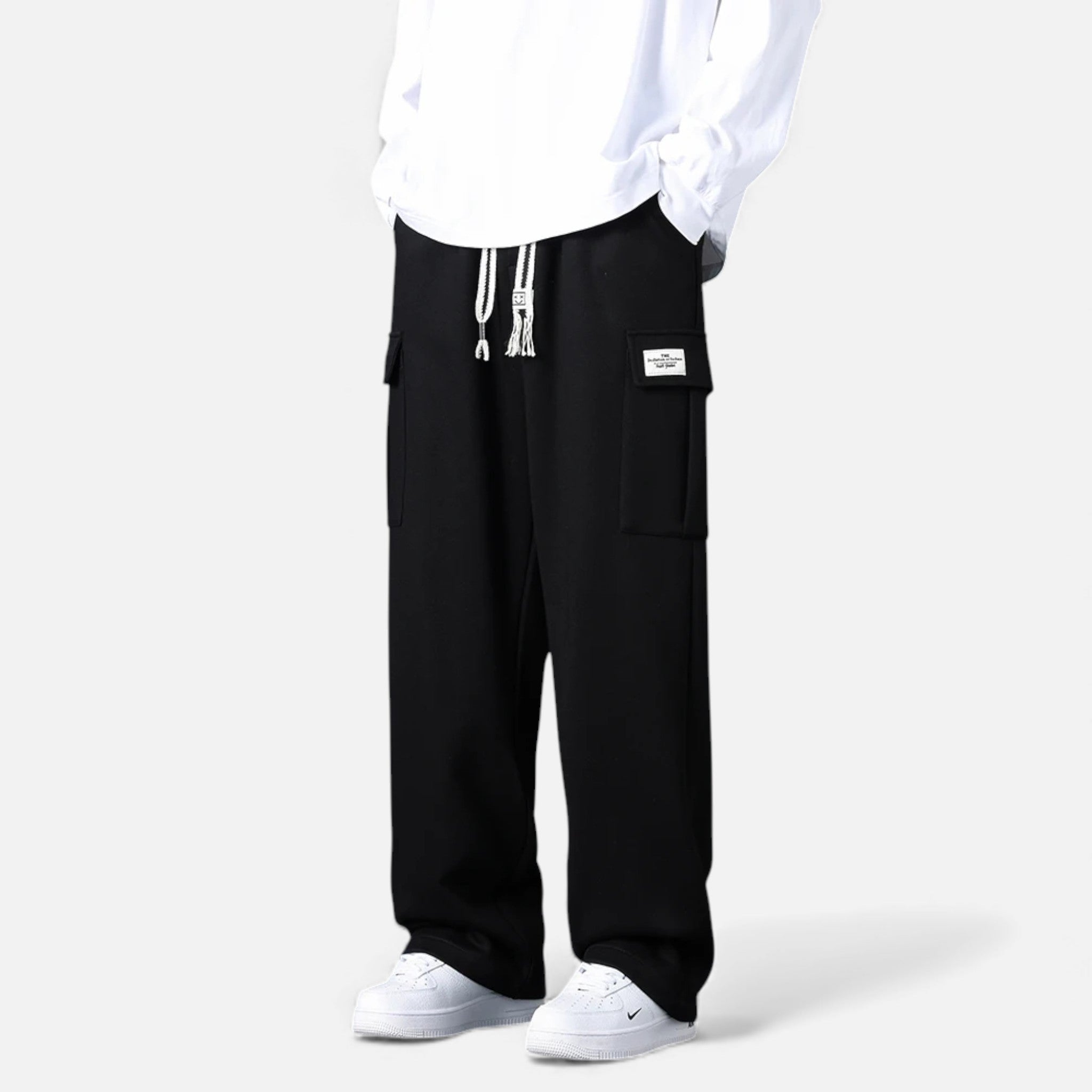 Ancienne Monde | Calças Jogger Cargo Homem – Corte Largo Streetwear Descontraído