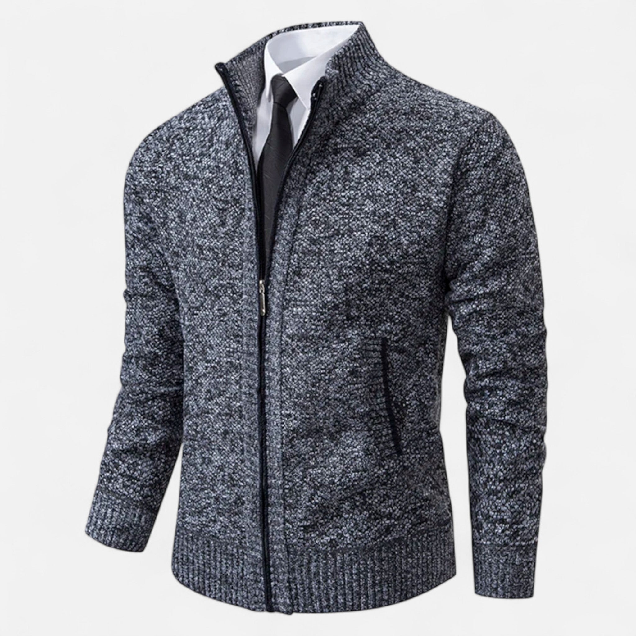 Ancienne Monde | Casaco Polar Masculino com Fecho e Gola Alta