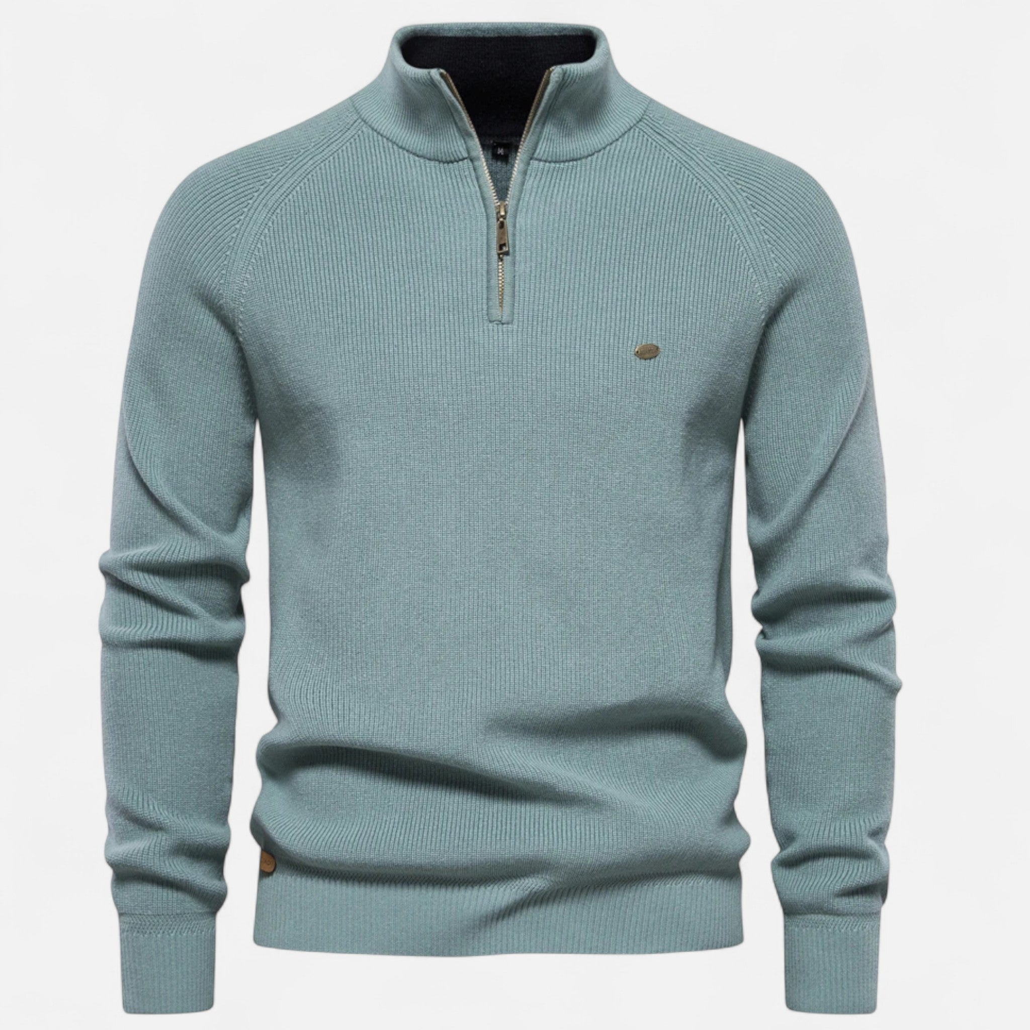 Ancienne Monde | Pull Zippé en Coton à Col Montant