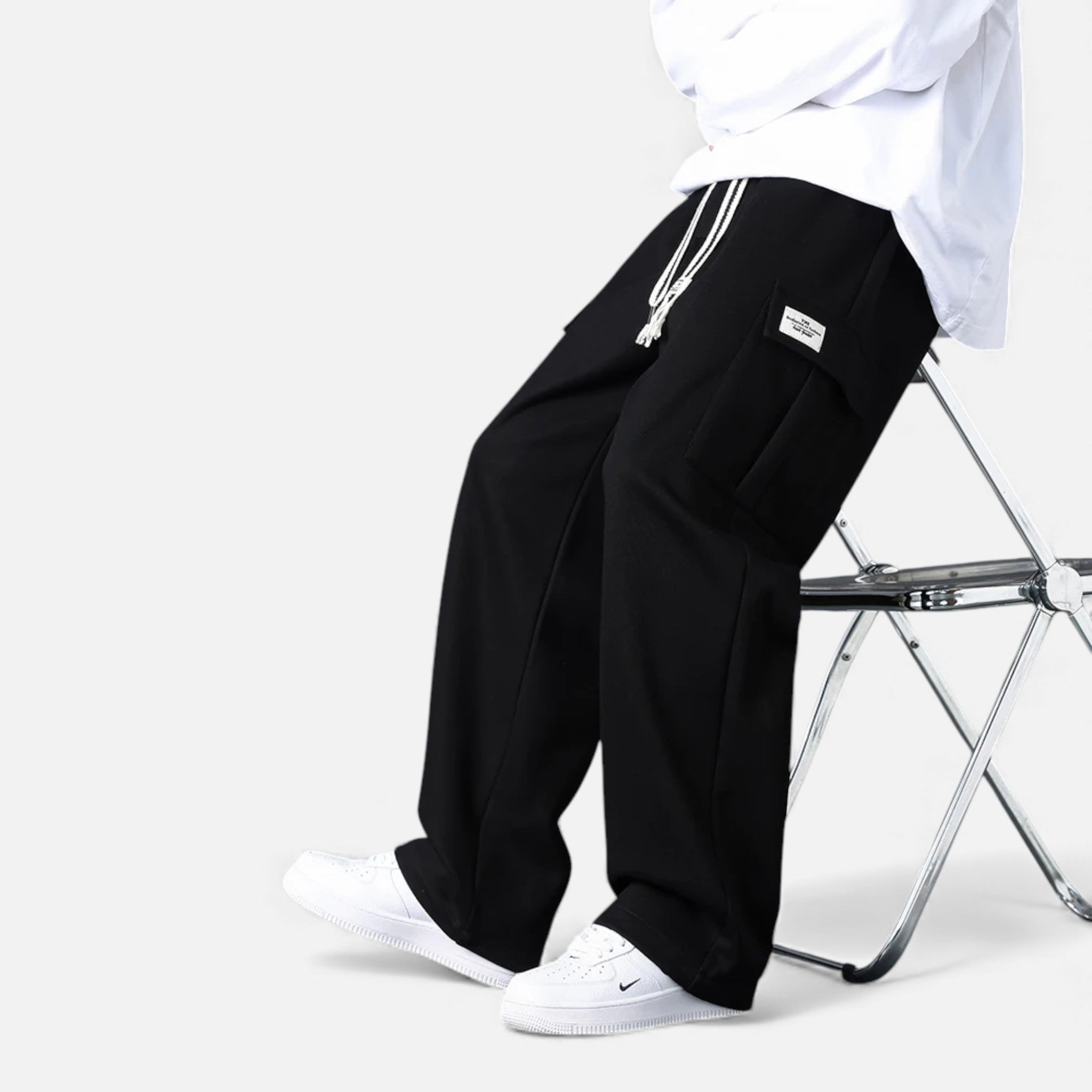 Ancienne Monde | Calças Jogger Cargo Homem – Corte Largo Streetwear Descontraído