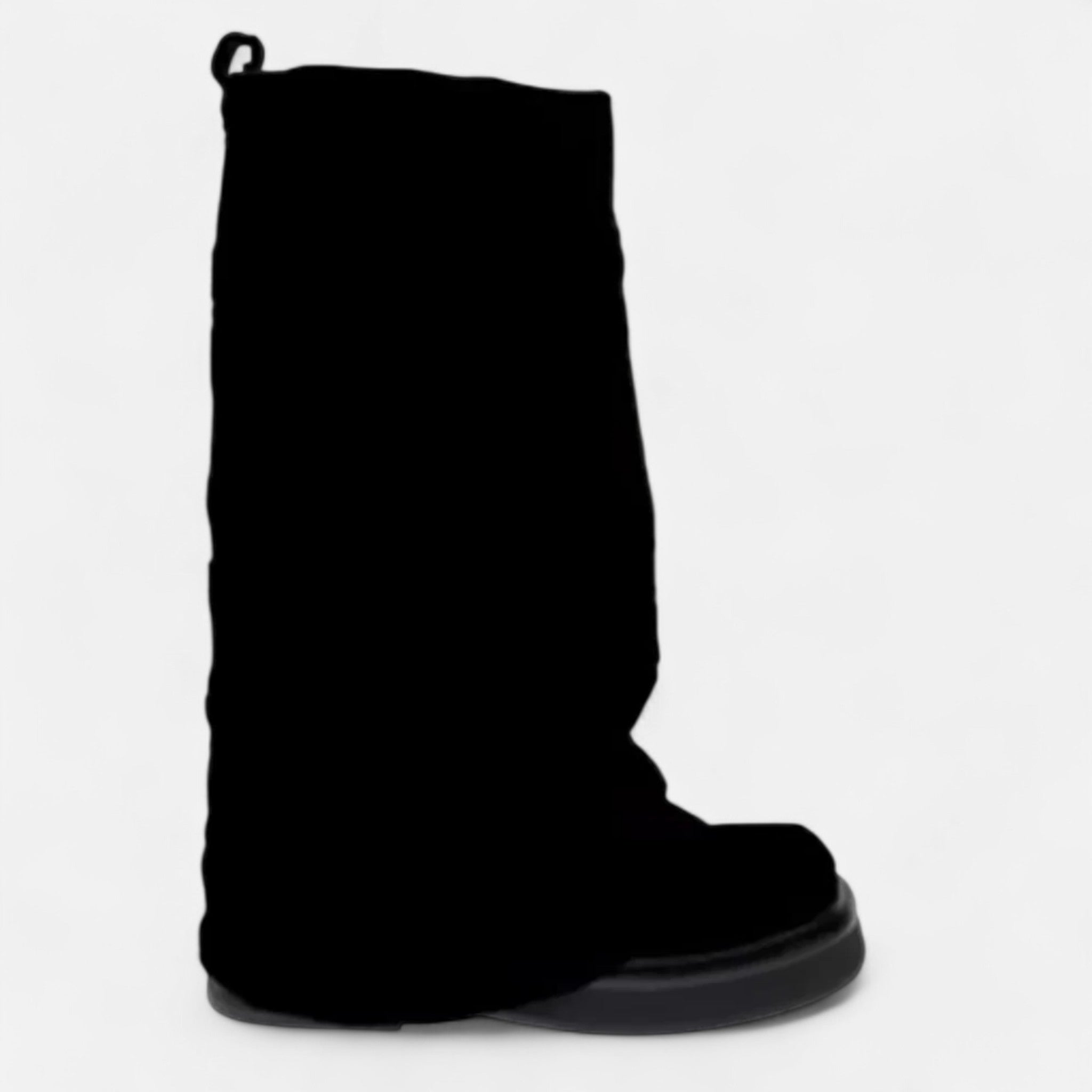 Ancienne Monde | Bottes Hautes Femme Plissées Semelle Épaisse