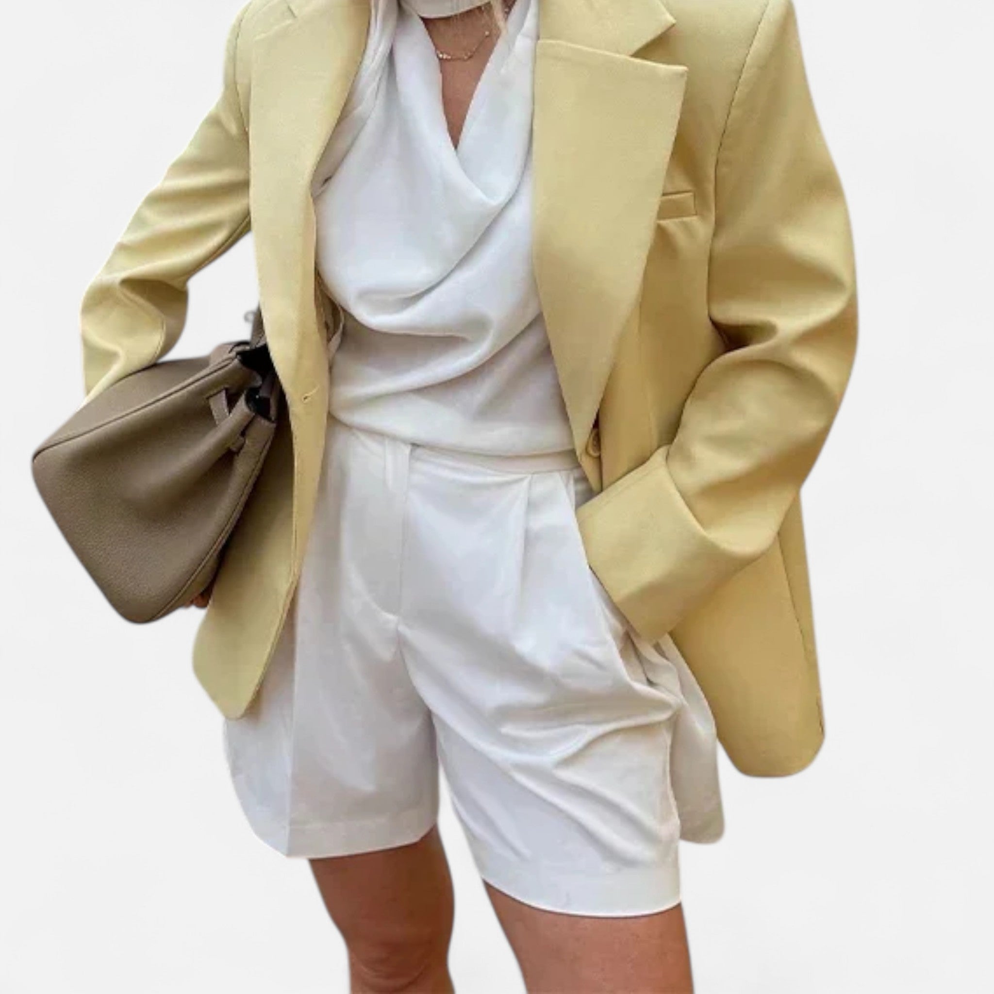 Ancienne Monde | Blazer Femme Ceinturé Coupe Ample