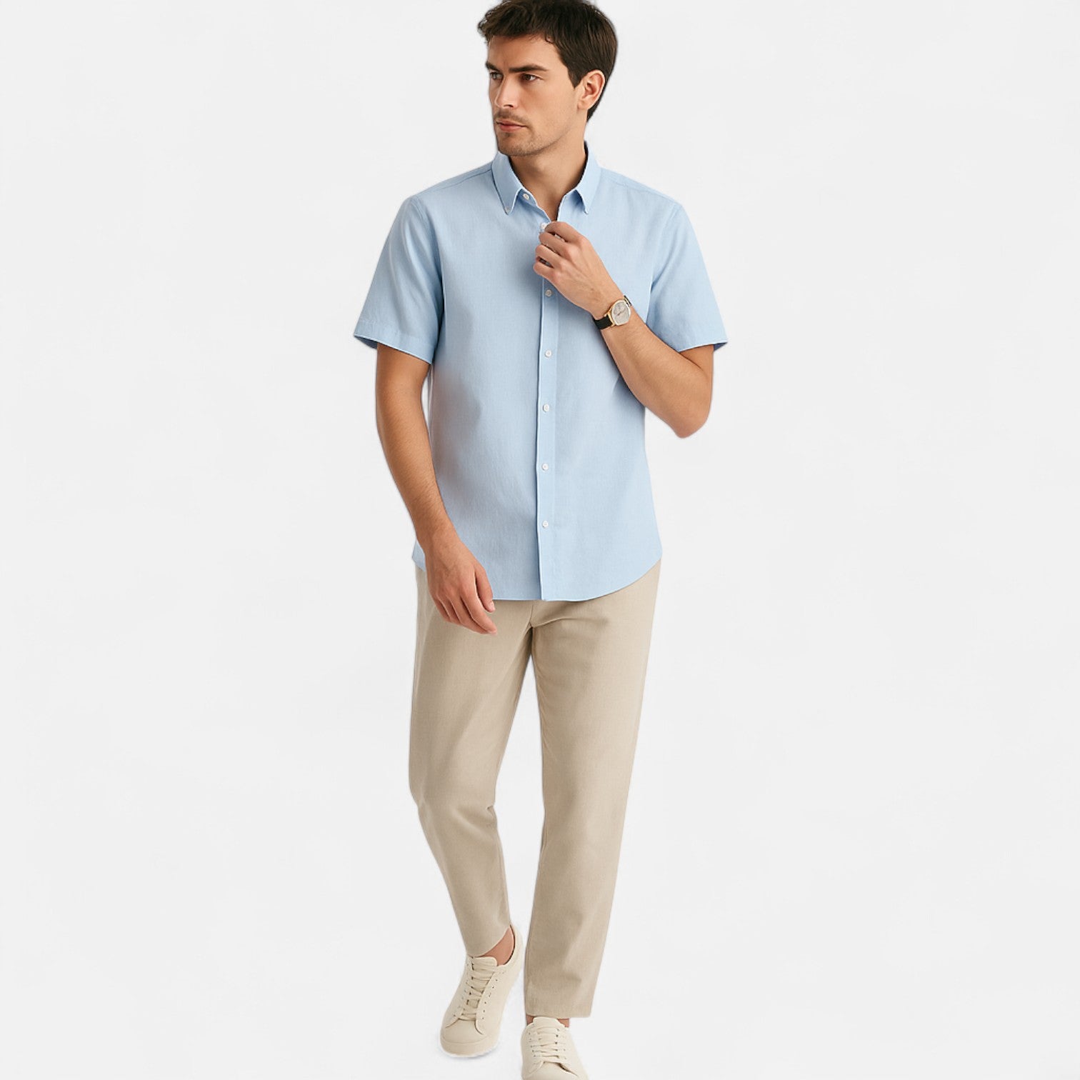 Ancienne Monde | Chemise à Manches Courtes en Lin pour Homme – Légèreté et Confort pour les Journées d’Été