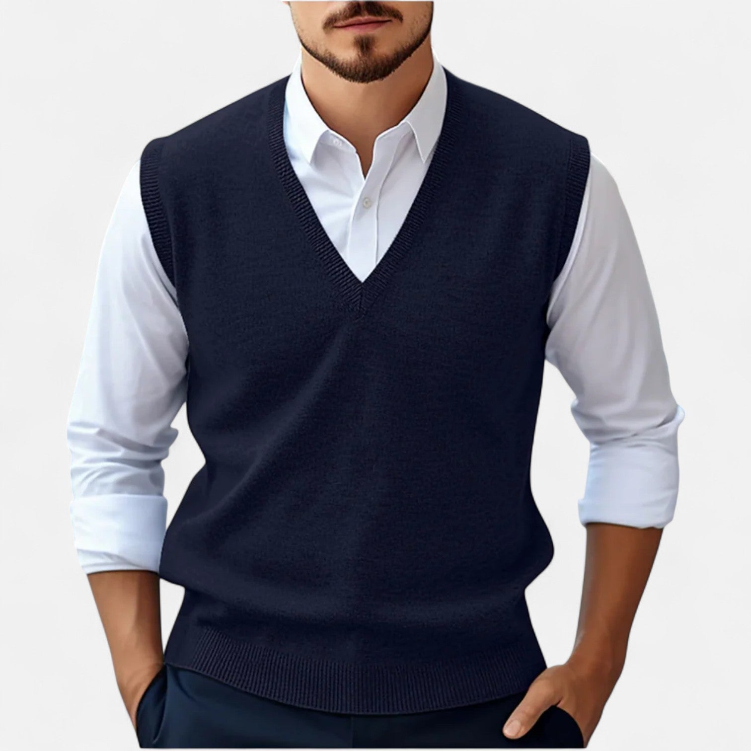 Ancienne Monde | Pull Sans Manches à Col V pour Homme