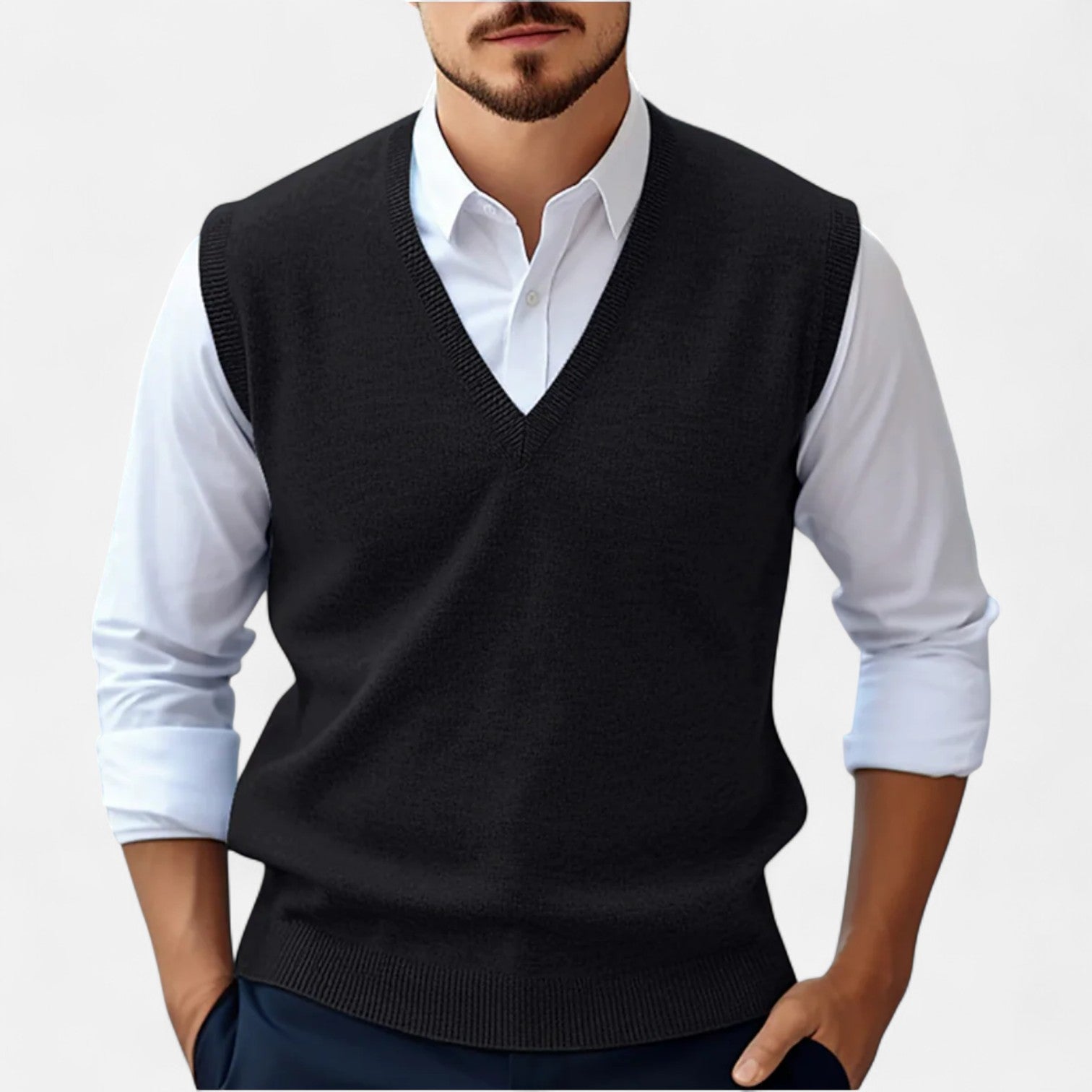 Ancienne Monde | Pull Sans Manches à Col V pour Homme