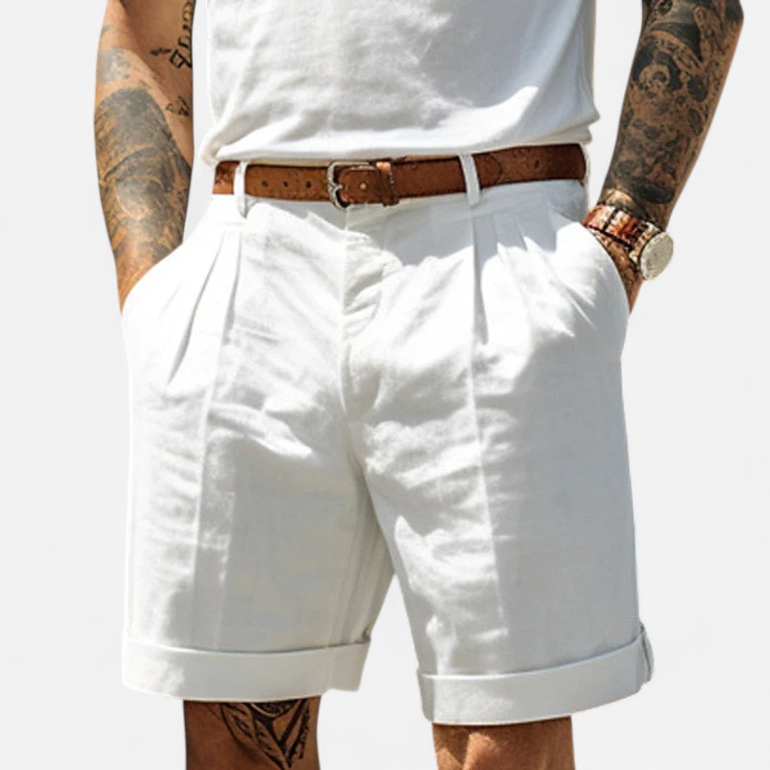 Ancienne Monde | Short Homme d’Été Ajusté – Coupe Intemporelle, Luxe Discret