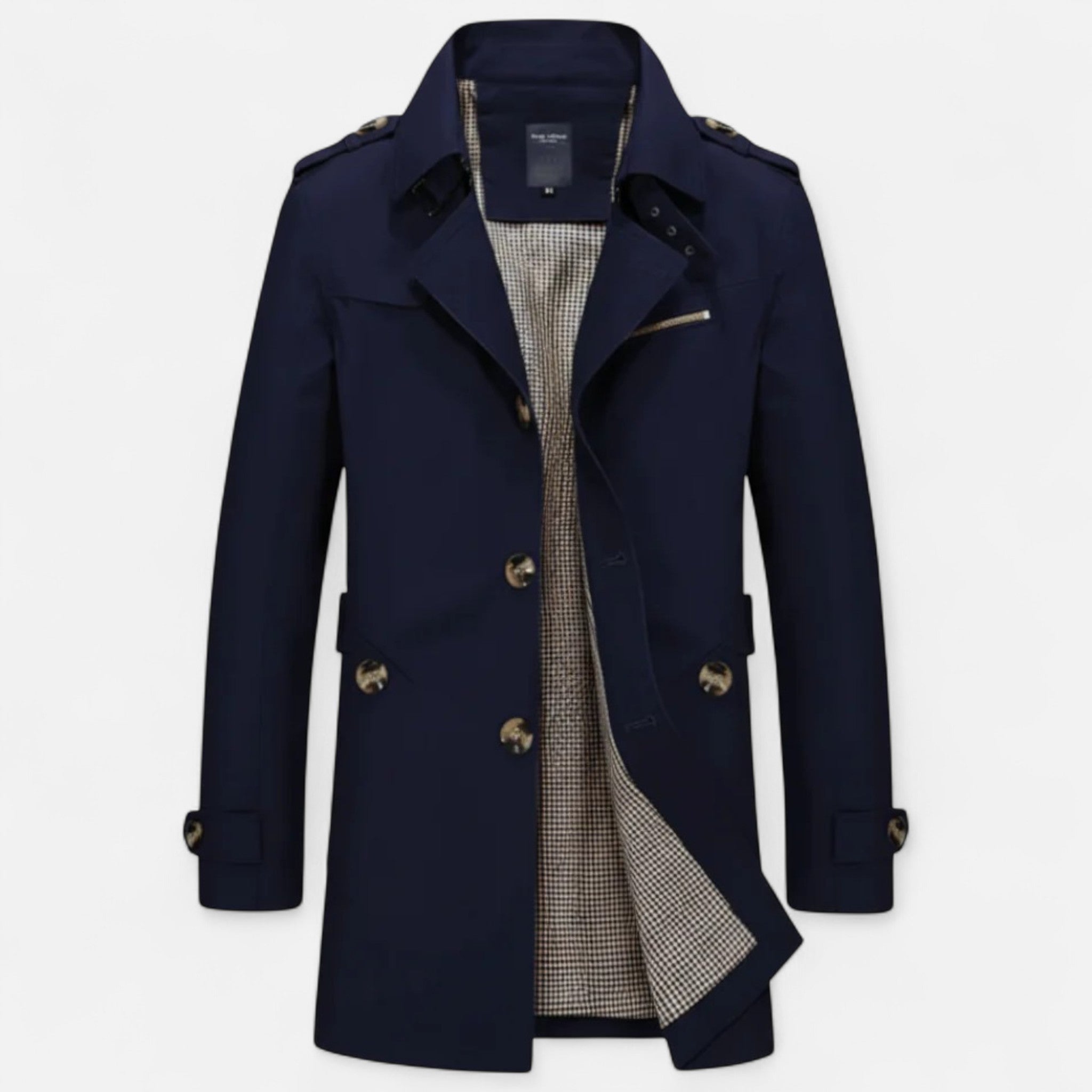 Ancienne Monde | Trench Coat Homme Long à Simple Boutonnage