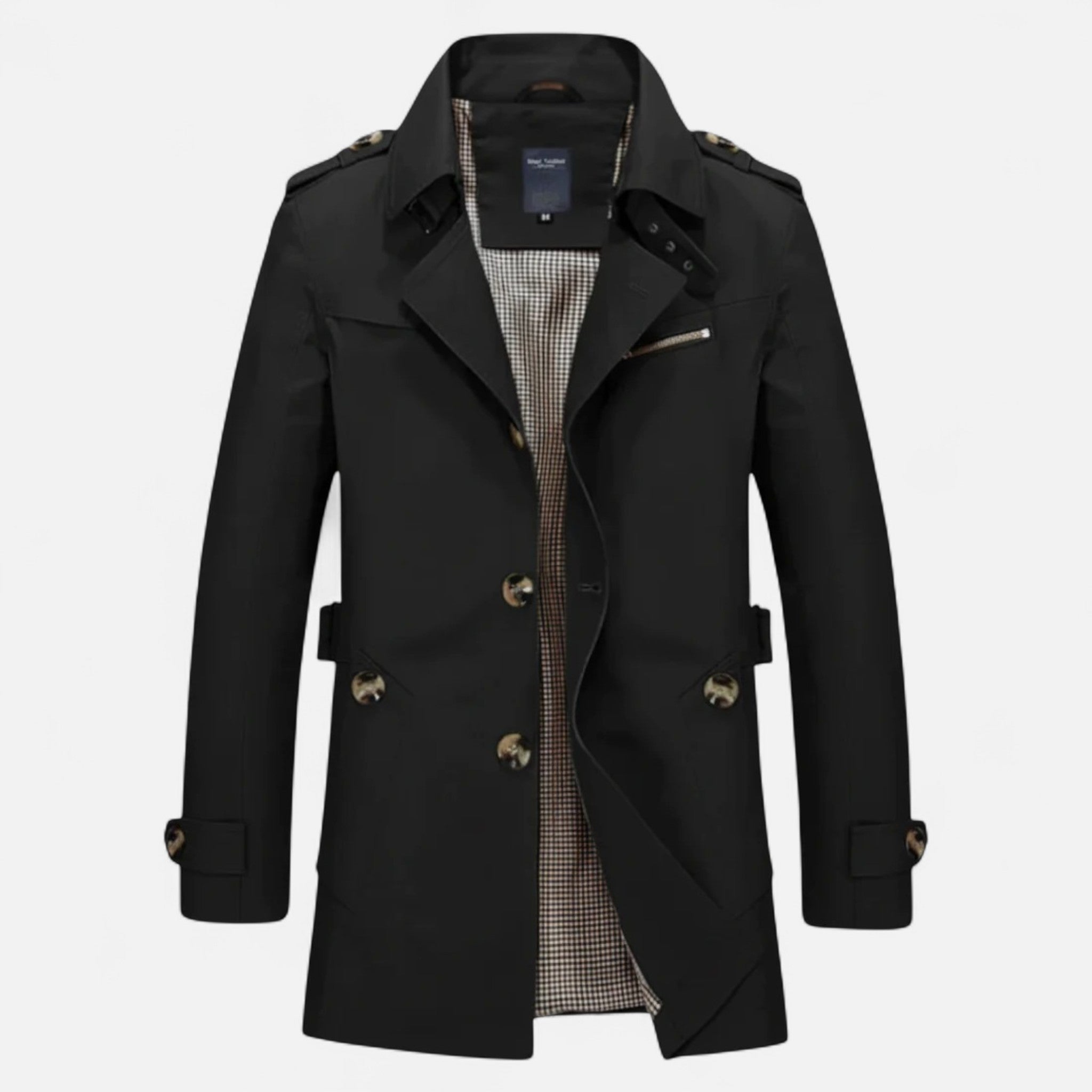 Ancienne Monde | Trench Coat Homme Long à Simple Boutonnage