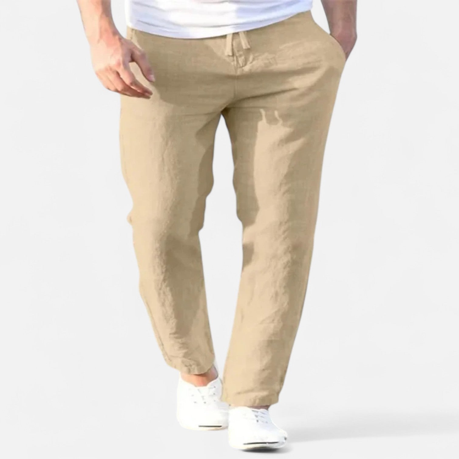 Ancienne Monde | Pantalon en Lin à Cordon pour Homme – Confort Respirant pour l’Été
