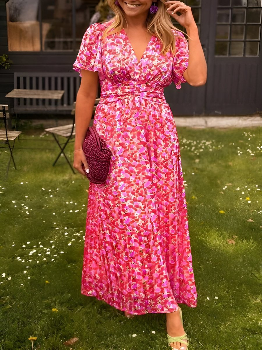 Maxi Robe Imprimée à Volants