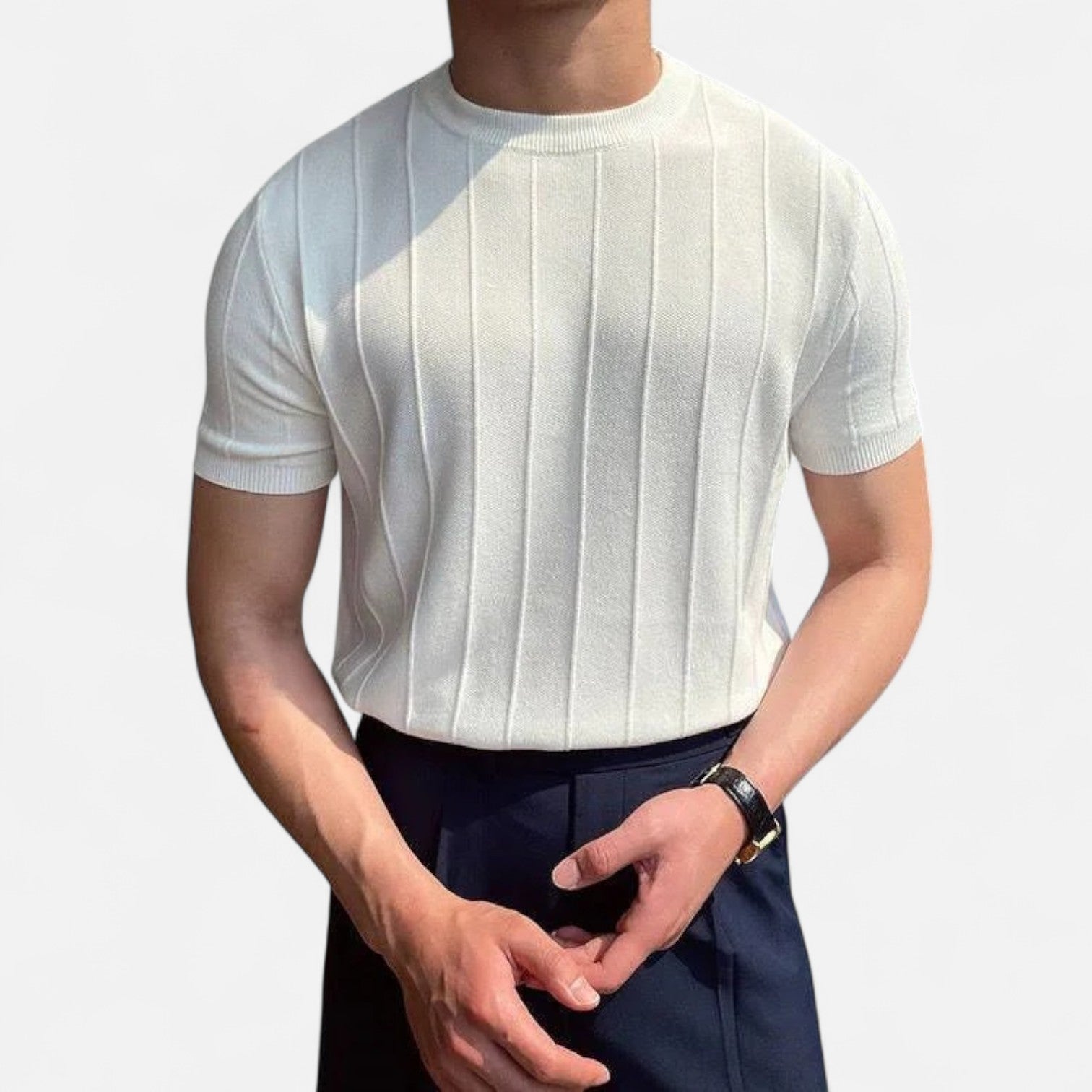 Ancienne Monde | Polo Estival à Manches Courtes pour Homme – Luxe Silencieux et Esthétique Intemporelle "Old Money"