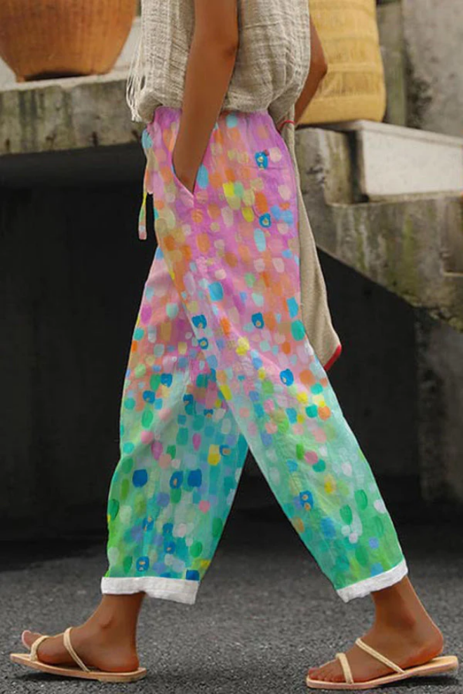 Fließende Hose mit Muster