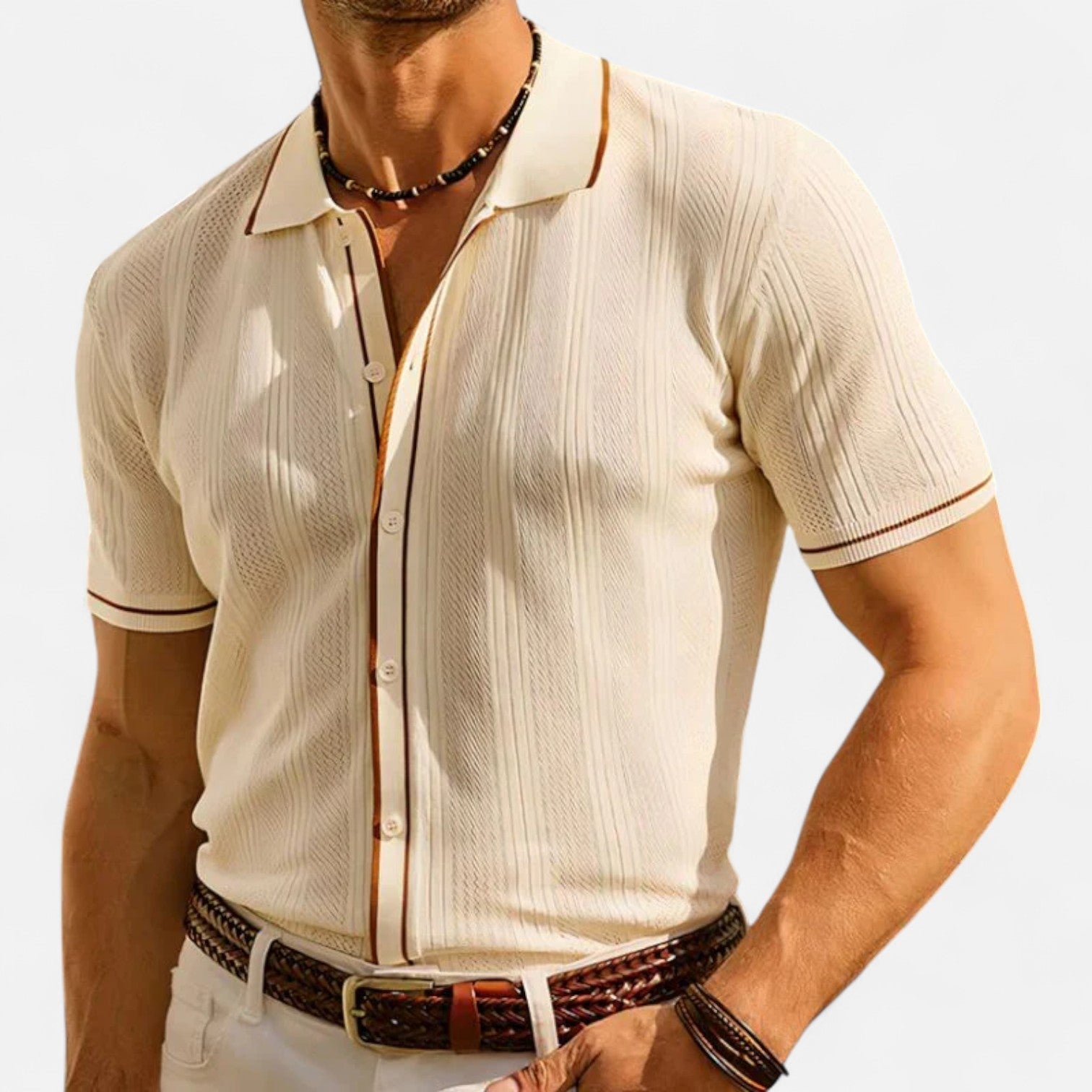 Ancienne Monde | Polo Homme en Soie de Glace – Fraîcheur Active, Élégance Estivale Intemporelle