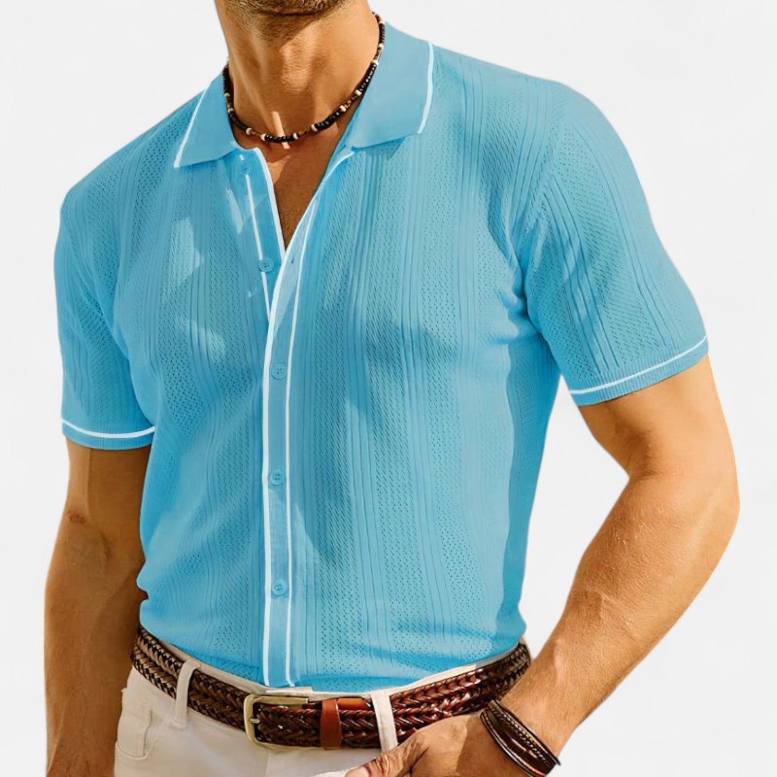 Ancienne Monde | Polo Homme en Soie de Glace – Fraîcheur Active, Élégance Estivale Intemporelle