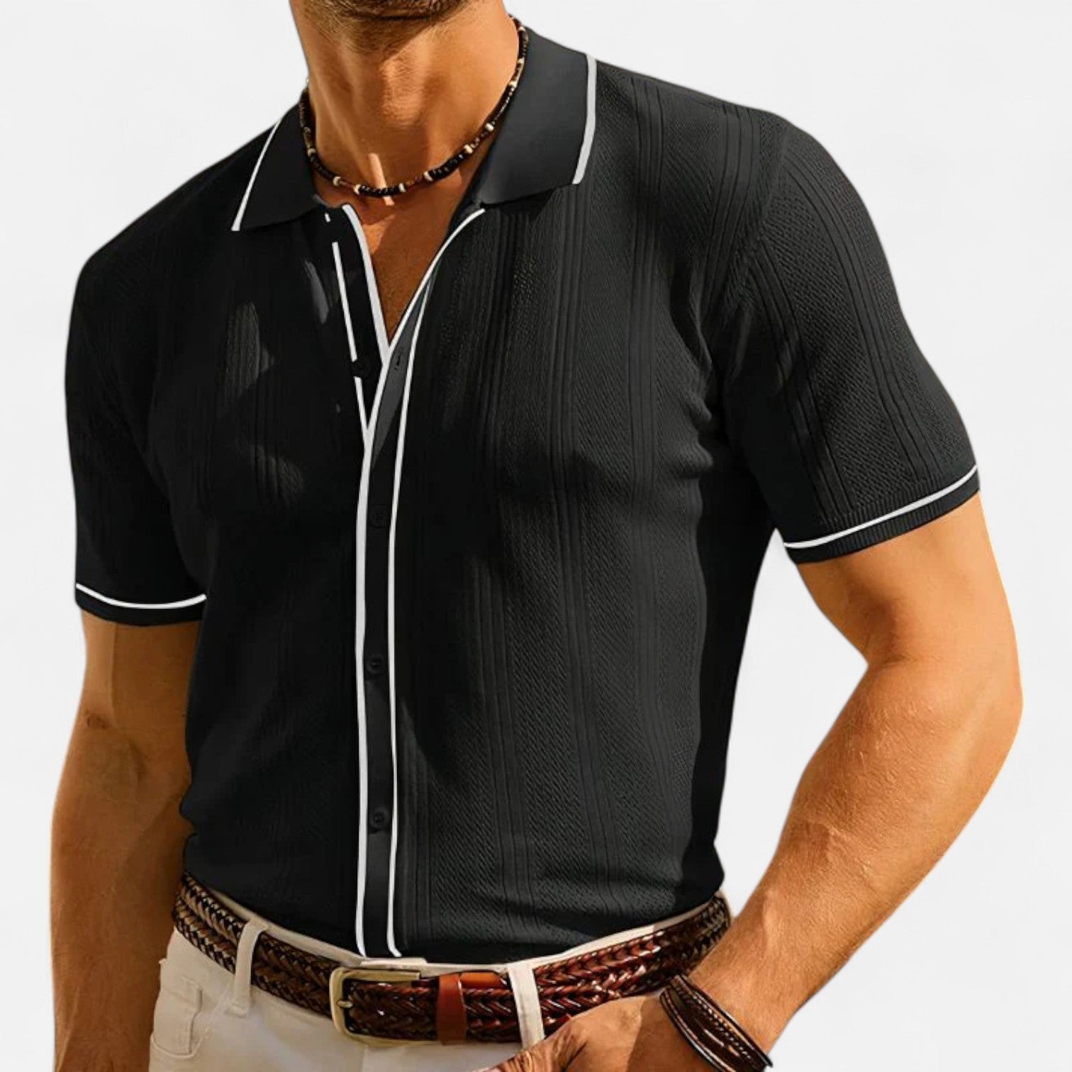 Ancienne Monde | Polo Homme en Soie de Glace – Fraîcheur Active, Élégance Estivale Intemporelle
