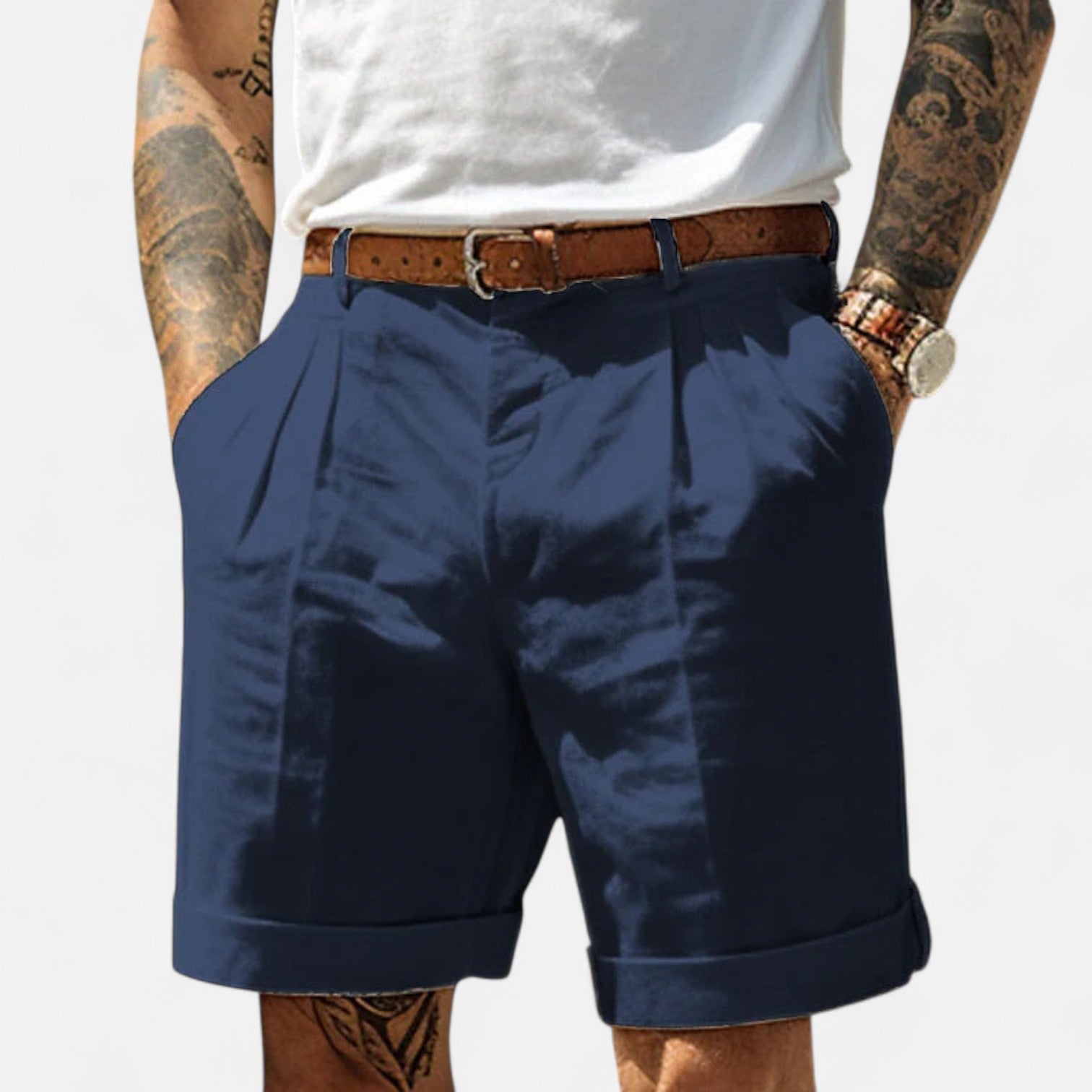 Ancienne Monde | Short Homme d’Été Ajusté – Coupe Intemporelle, Luxe Discret