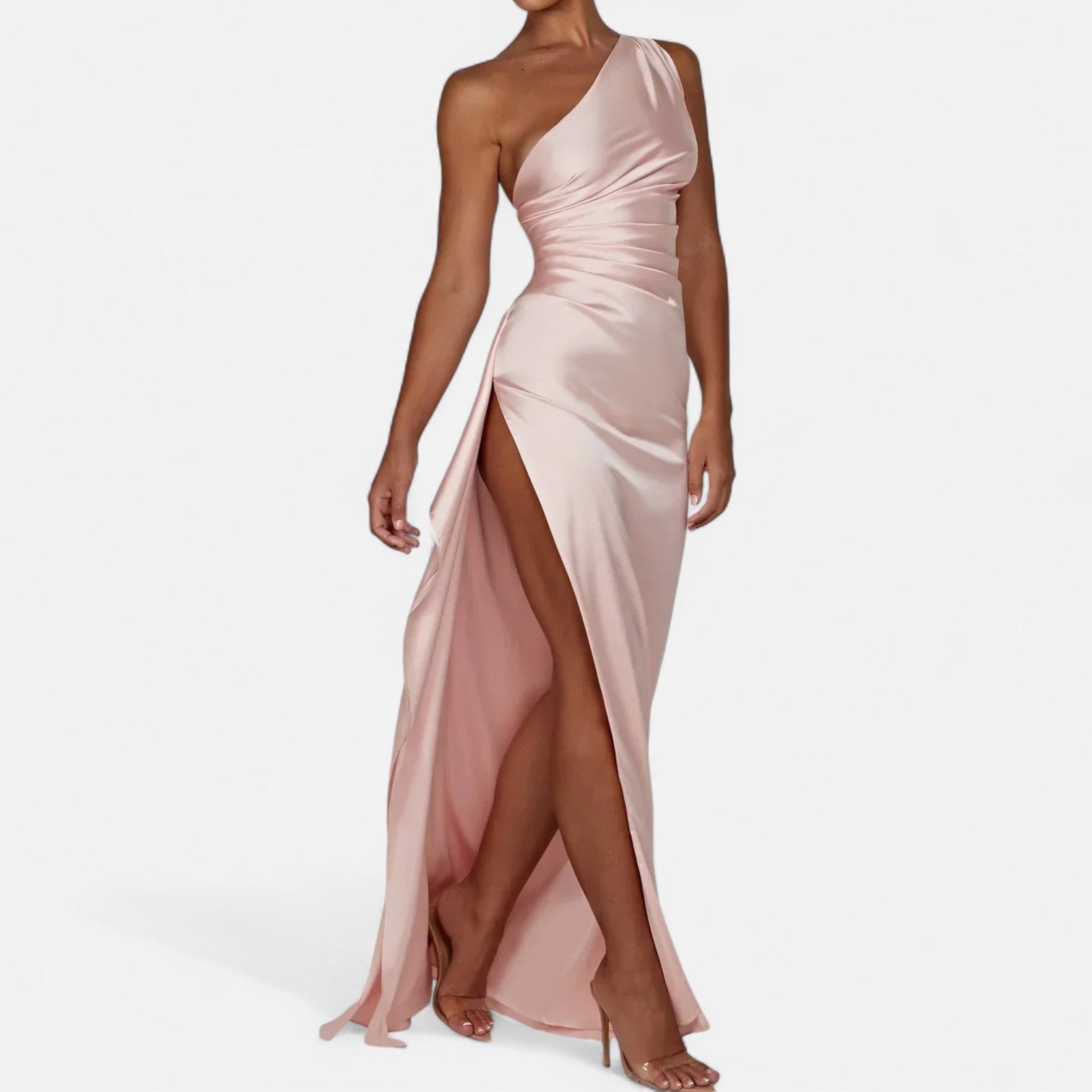Ancienne Monde | Robe Longue Asymétrique pour Femme – Silhouette Sculpturale, Mouvement Naturel